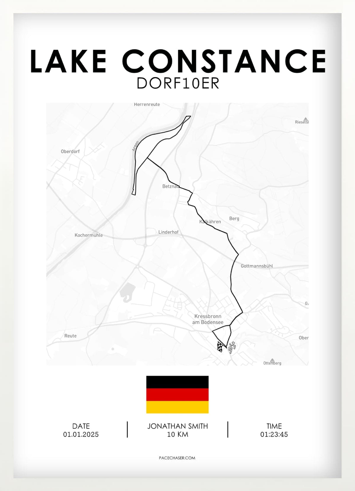 Bodensee (Kressbronn) Marathon / Halbmarathon / 10 km / 5 km Laufposter