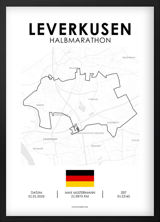 Leverkusen Halbmarathon / 10 km / 5 km Laufposter