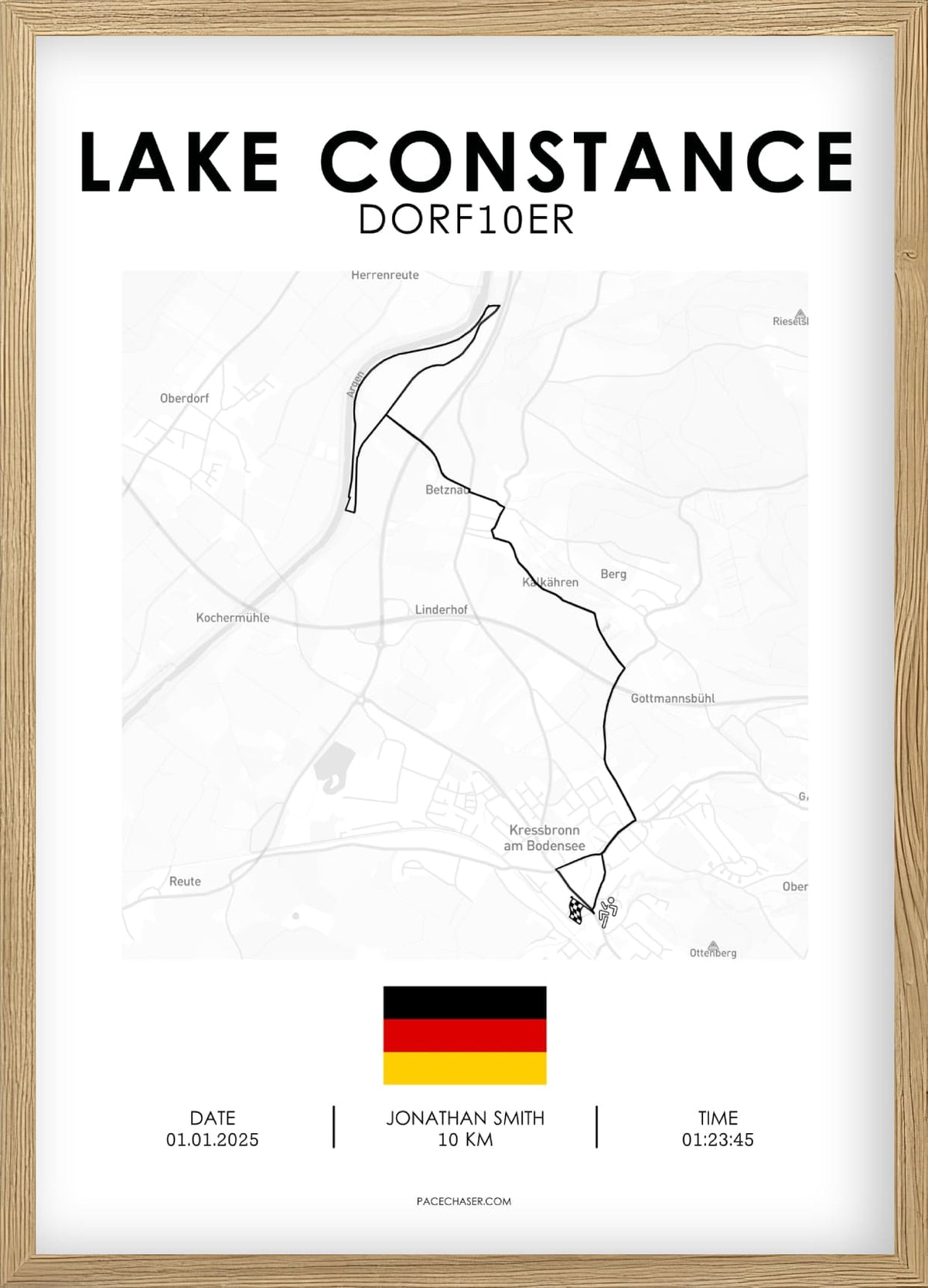 Bodensee (Kressbronn) Marathon / Halbmarathon / 10 km / 5 km Laufposter