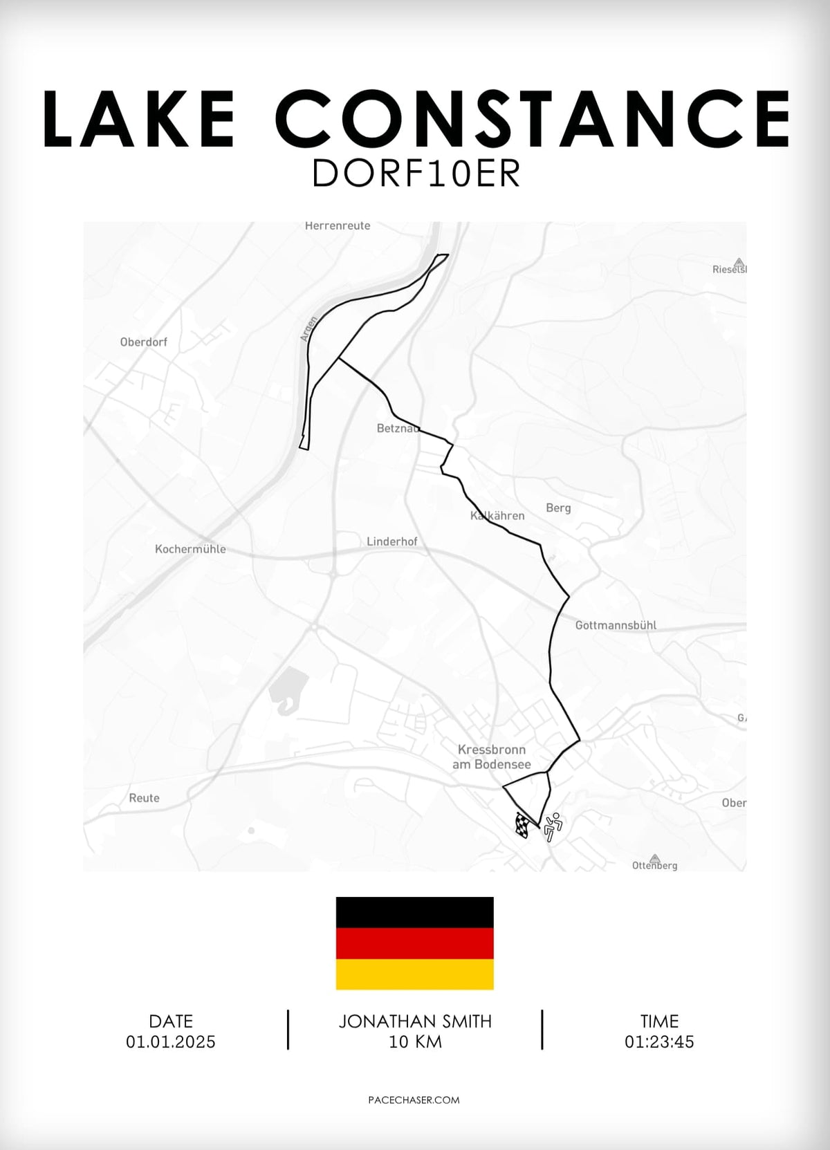 Bodensee (Kressbronn) Marathon / Halbmarathon / 10 km / 5 km Laufposter