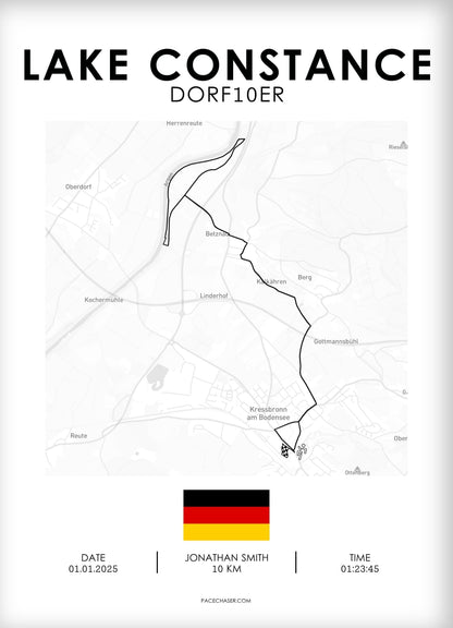 Bodensee (Kressbronn) Marathon / Halbmarathon / 10 km / 5 km Laufposter