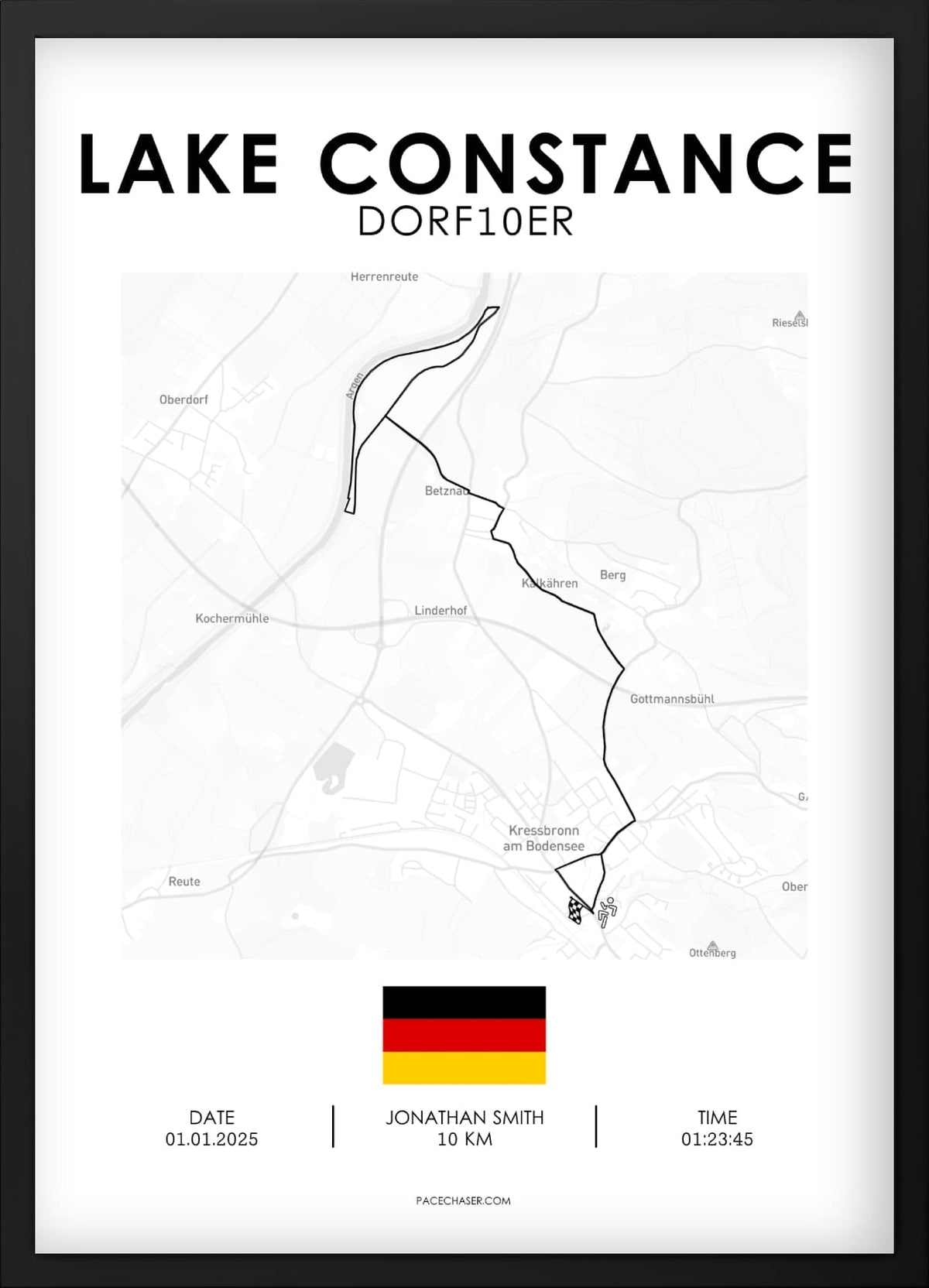 Bodensee (Kressbronn) Marathon / Halbmarathon / 10 km / 5 km Laufposter