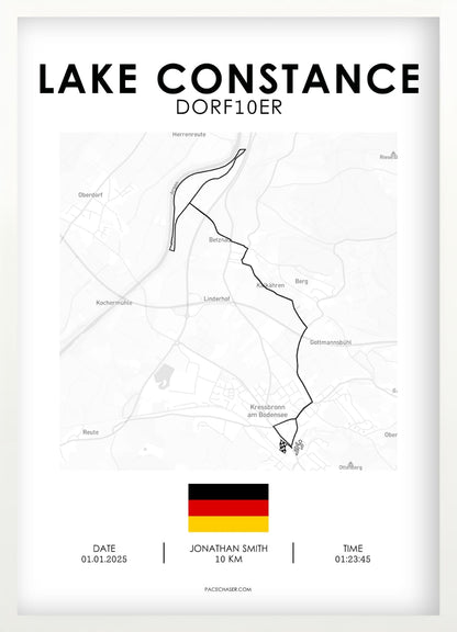 Bodensee (Kressbronn) Marathon / Halbmarathon / 10 km / 5 km Laufposter