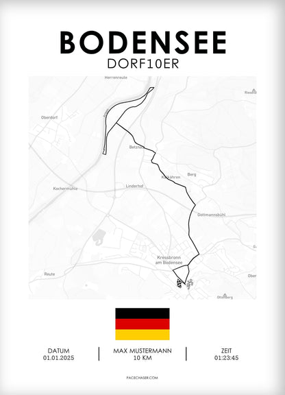 Bodensee (Kressbronn) Marathon / Halbmarathon / 10 km / 5 km Laufposter