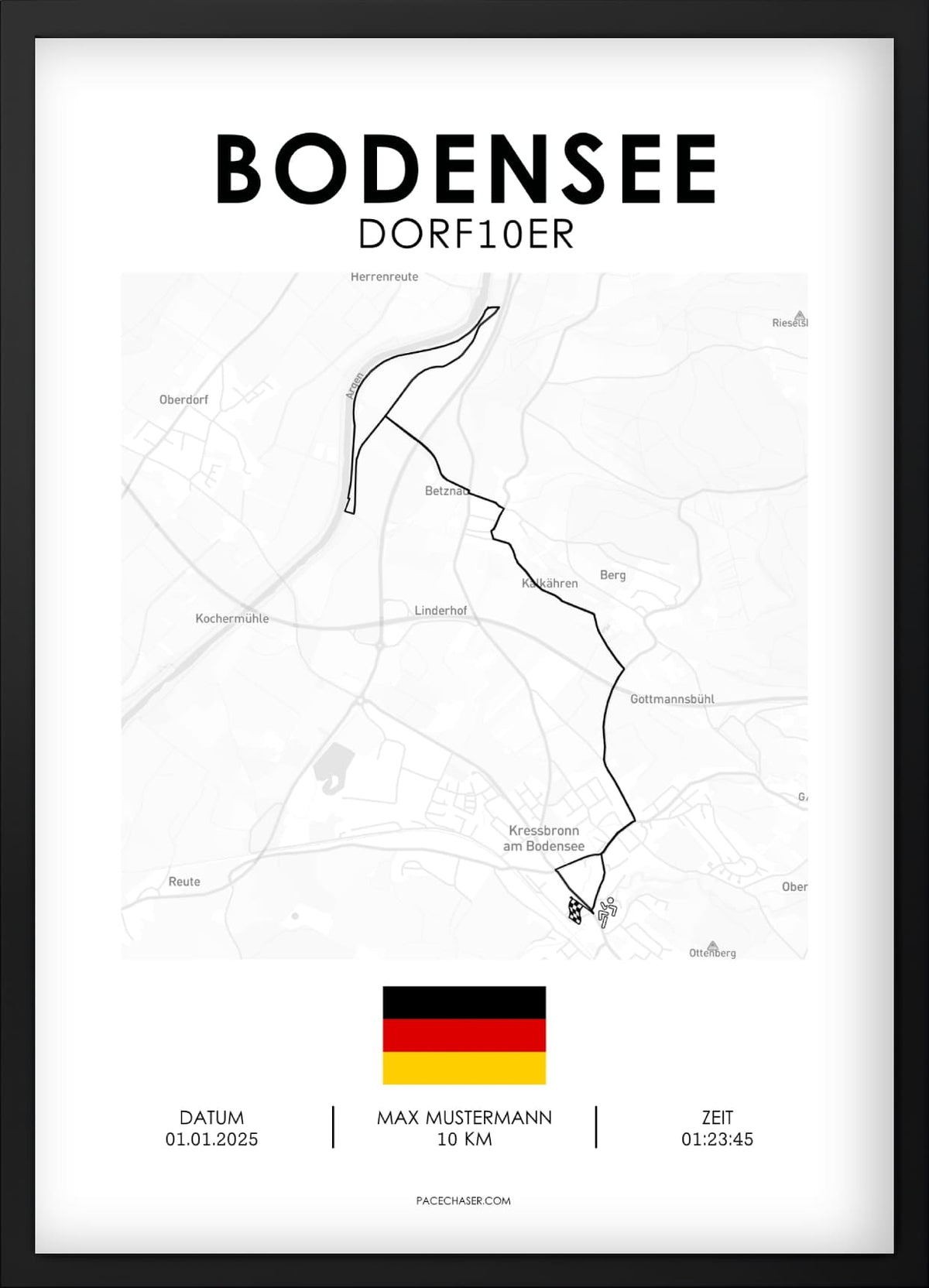 Bodensee (Kressbronn) Marathon / Halbmarathon / 10 km / 5 km Laufposter