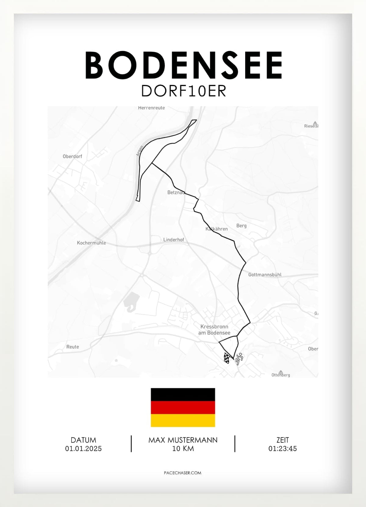 Bodensee (Kressbronn) Marathon / Halbmarathon / 10 km / 5 km Laufposter