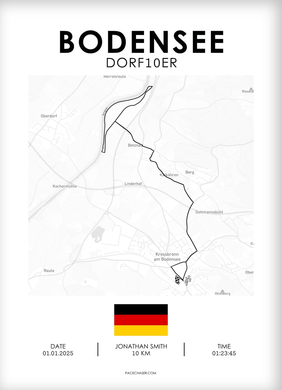Bodensee (Kressbronn) Marathon / Halbmarathon / 10 km / 5 km Laufposter