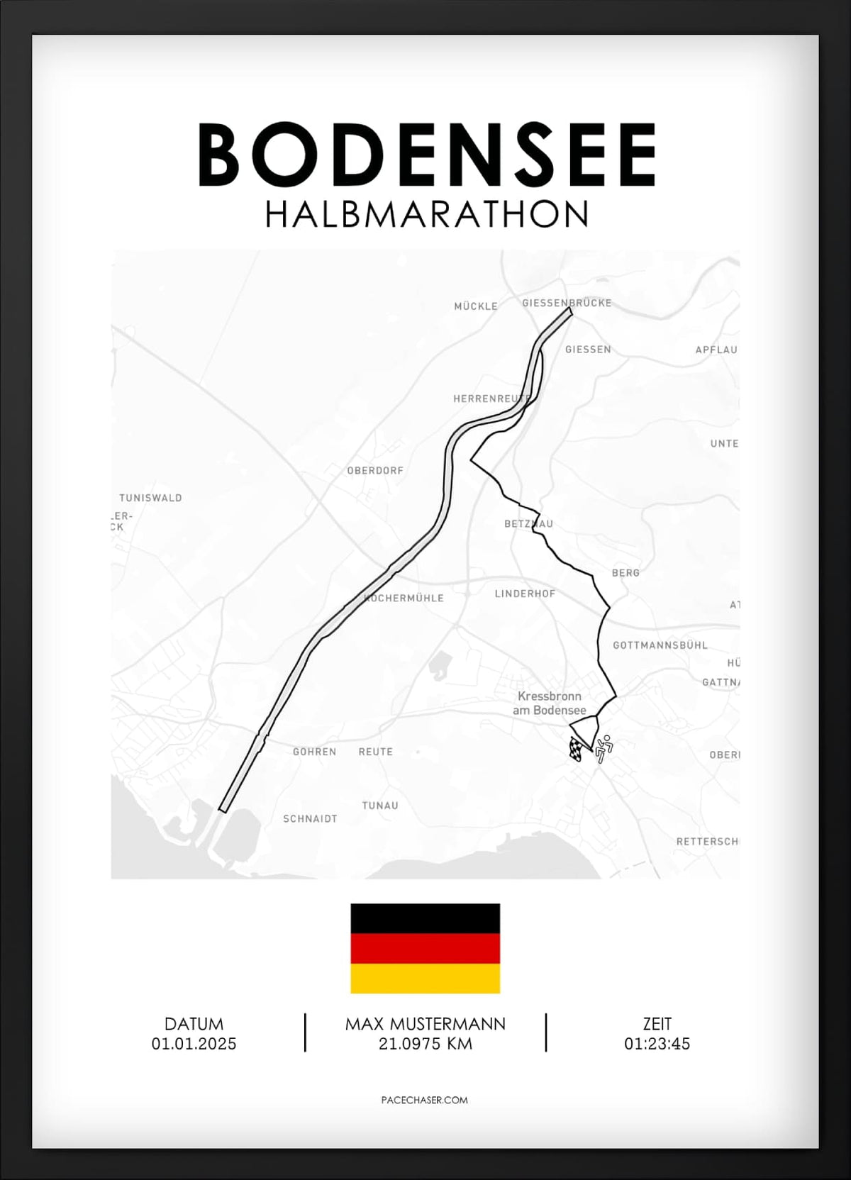 Bodensee (Kressbronn) Marathon / Halbmarathon / 10 km / 5 km Laufposter