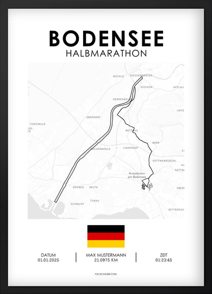 Bodensee (Kressbronn) Marathon / Halbmarathon / 10 km / 5 km Laufposter