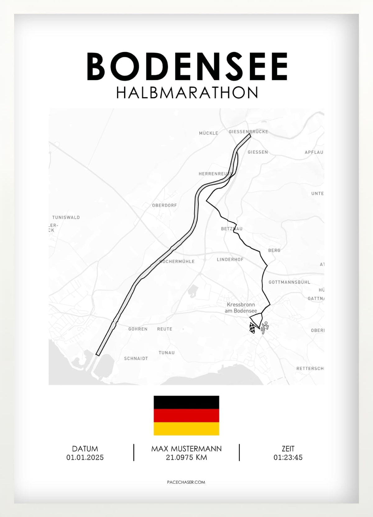 Bodensee (Kressbronn) Marathon / Halbmarathon / 10 km / 5 km Laufposter