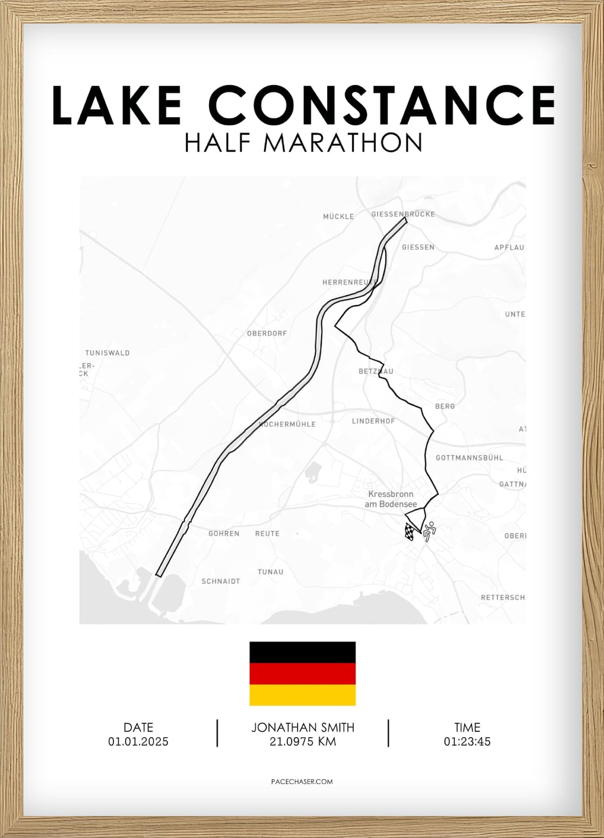 Bodensee (Kressbronn) Marathon / Halbmarathon / 10 km / 5 km Laufposter
