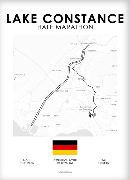 Bodensee (Kressbronn) Marathon / Halbmarathon / 10 km / 5 km Laufposter