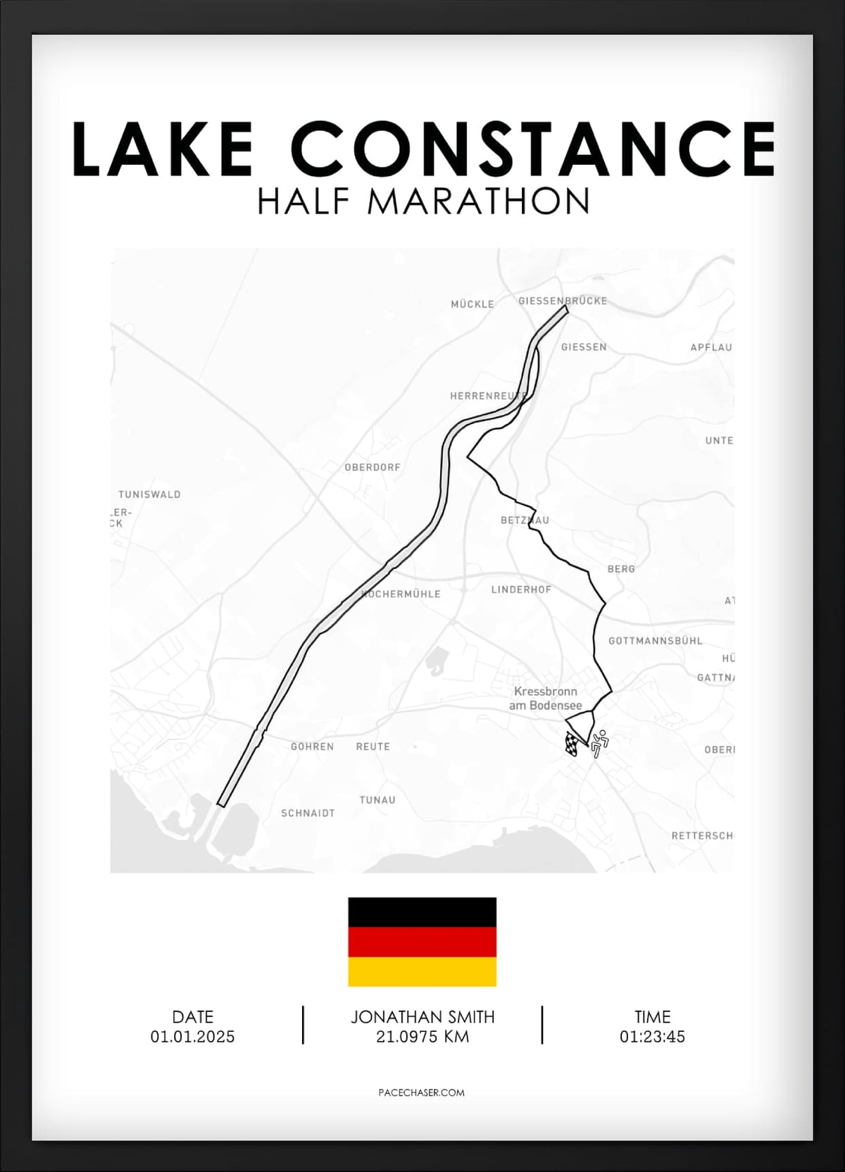Bodensee (Kressbronn) Marathon / Halbmarathon / 10 km / 5 km Laufposter