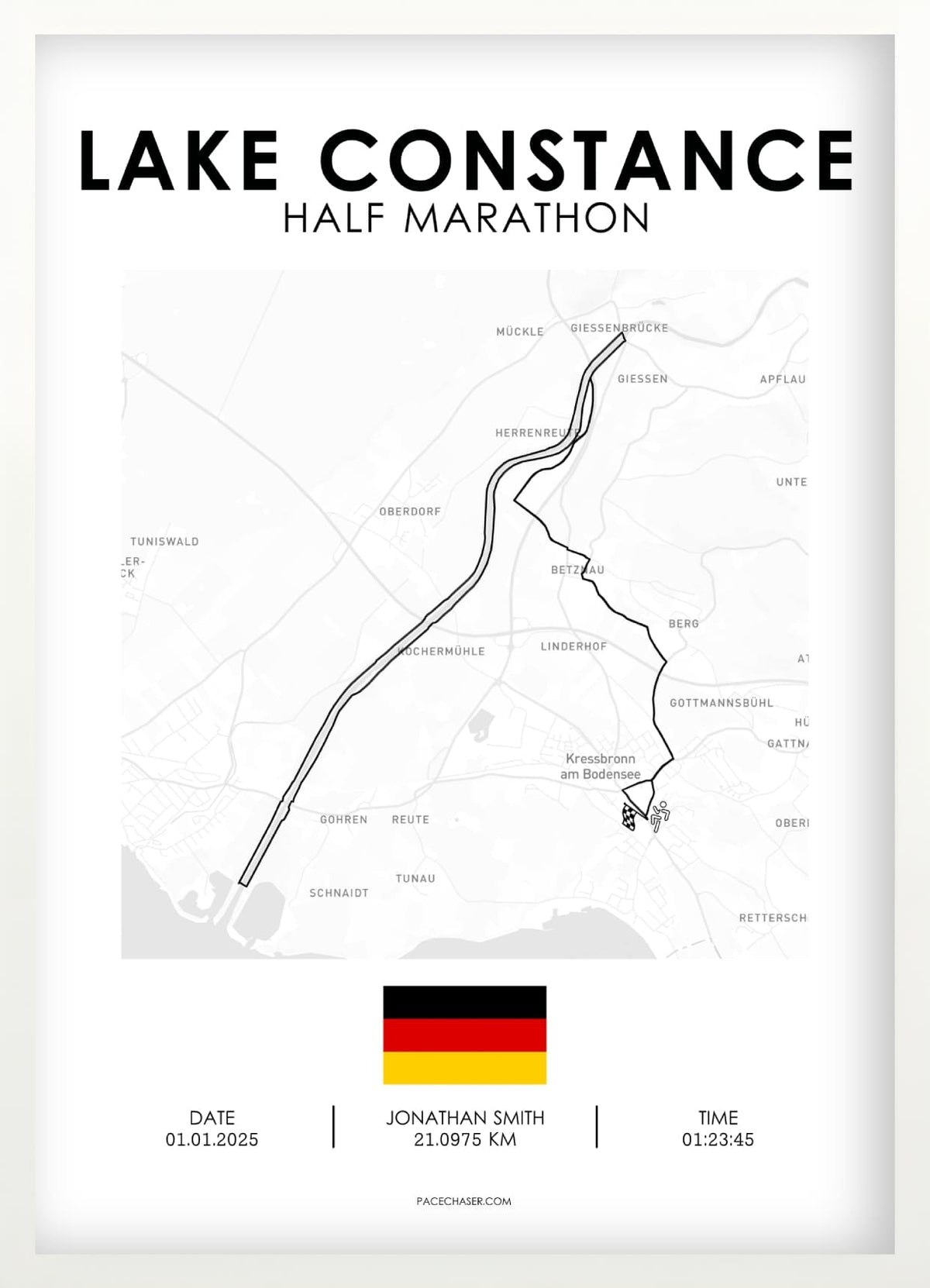 Bodensee (Kressbronn) Marathon / Halbmarathon / 10 km / 5 km Laufposter