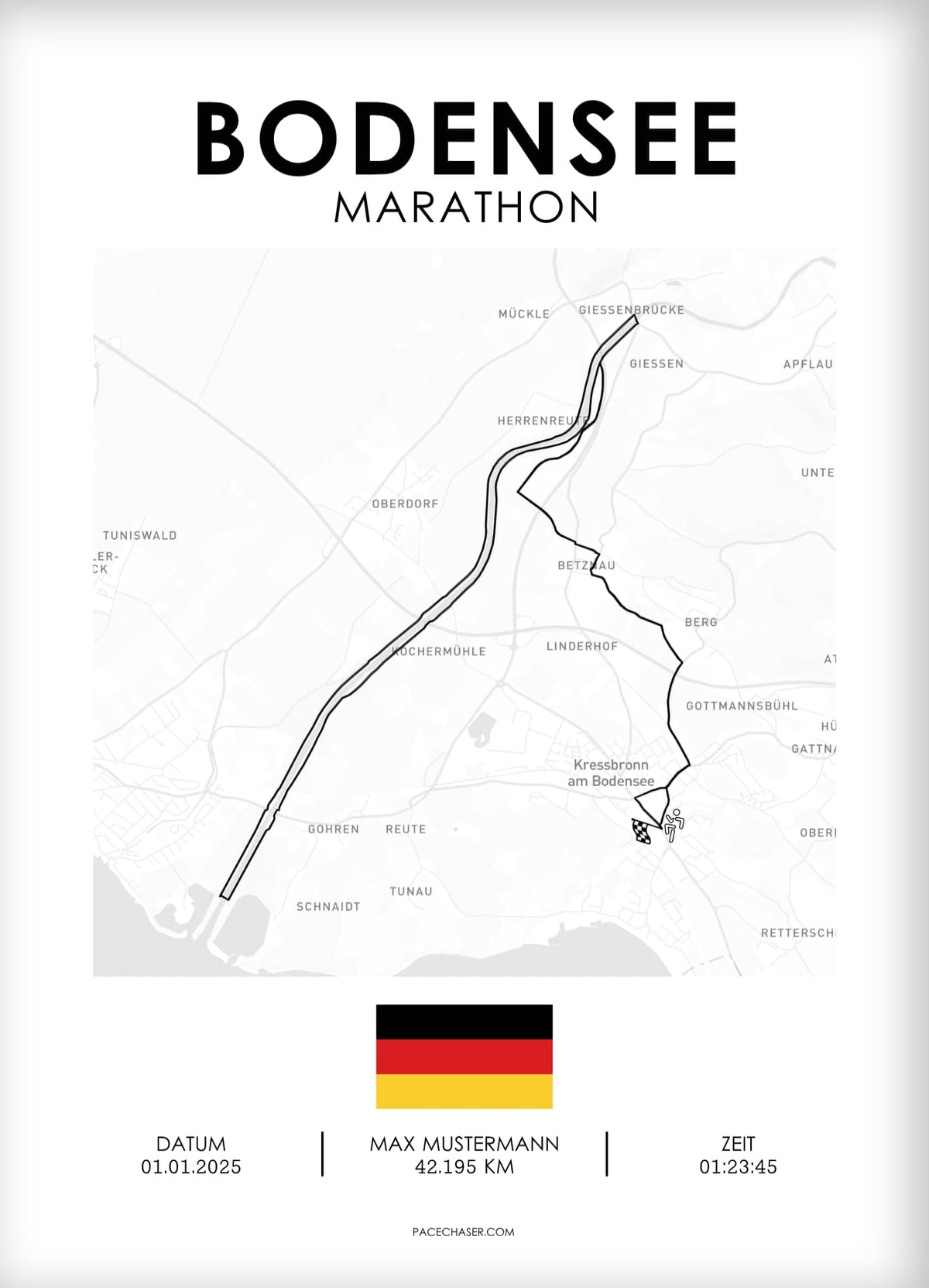 Bodensee (Kressbronn) Marathon / Halbmarathon / 10 km / 5 km Laufposter