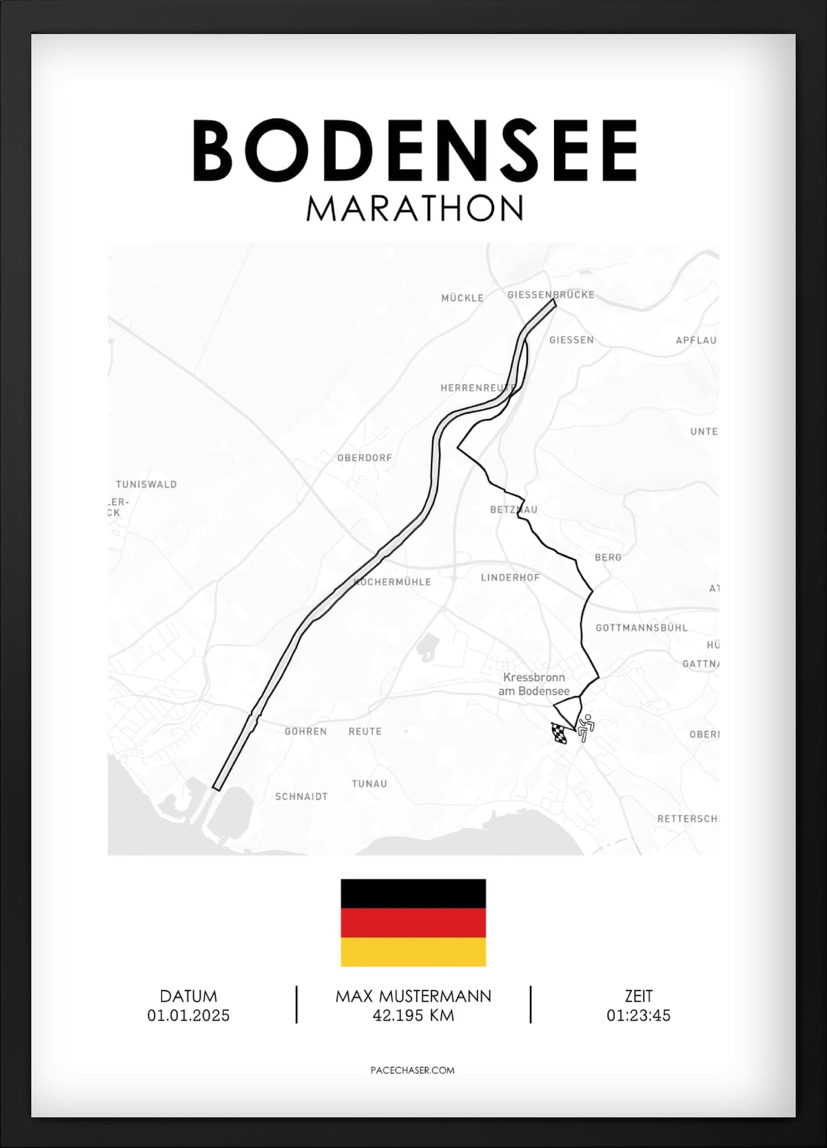 Bodensee (Kressbronn) Marathon / Halbmarathon / 10 km / 5 km Laufposter