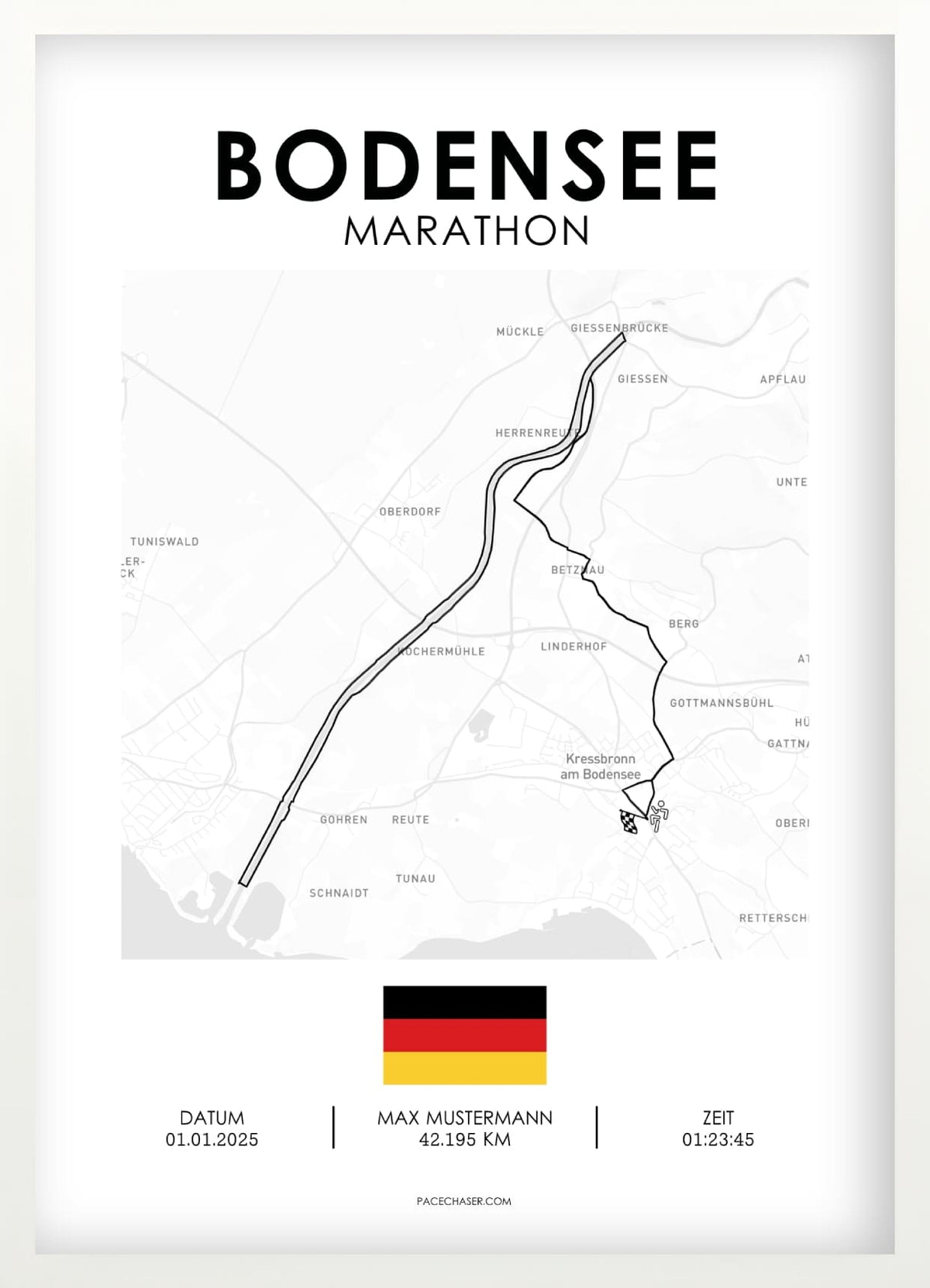 Bodensee (Kressbronn) Marathon / Halbmarathon / 10 km / 5 km Laufposter