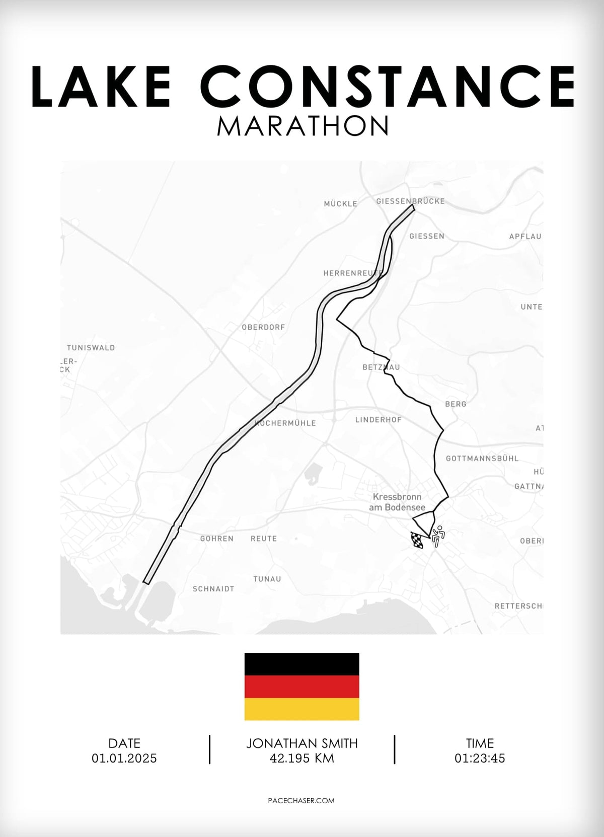 Bodensee (Kressbronn) Marathon / Halbmarathon / 10 km / 5 km Laufposter