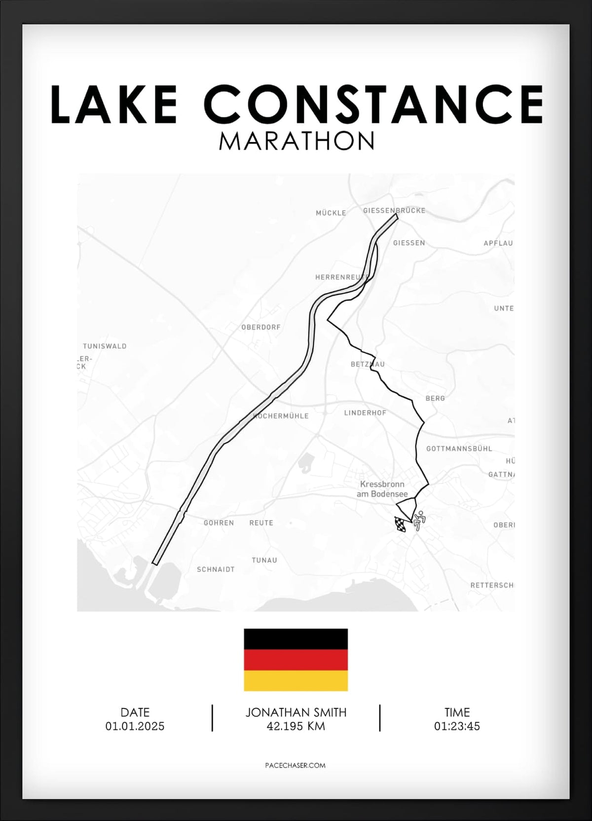 Bodensee (Kressbronn) Marathon / Halbmarathon / 10 km / 5 km Laufposter