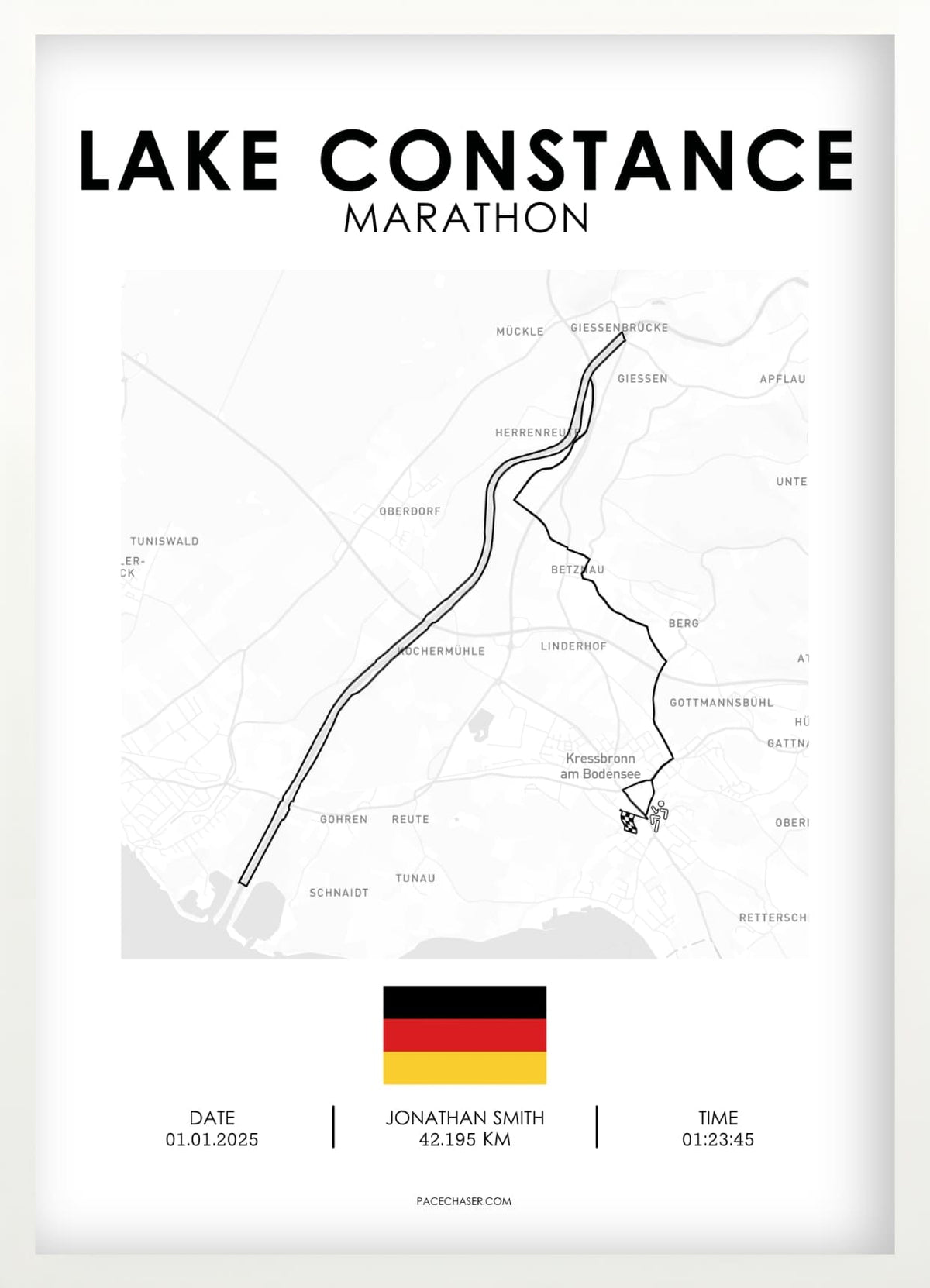 Bodensee (Kressbronn) Marathon / Halbmarathon / 10 km / 5 km Laufposter