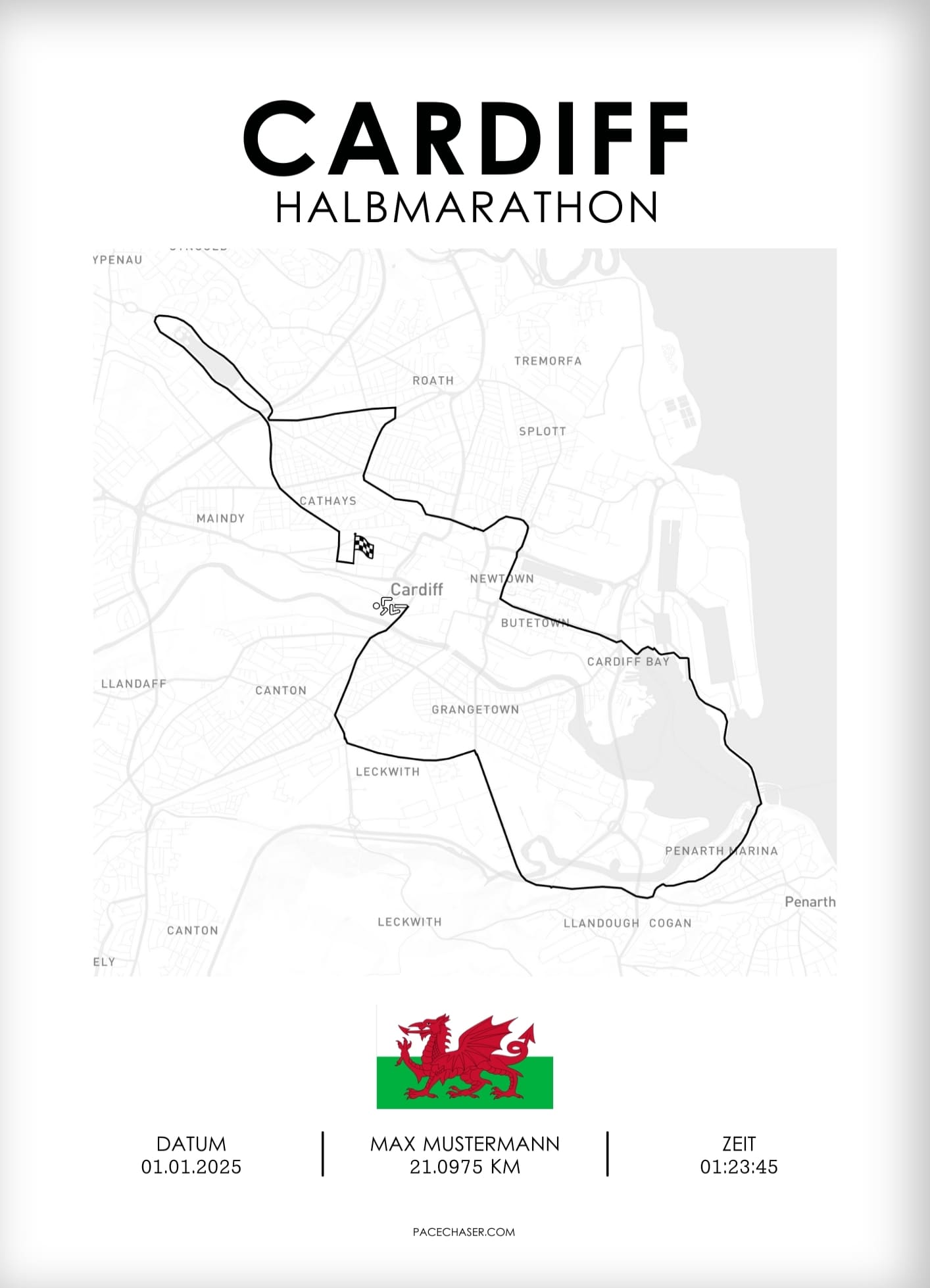 Halbmarathon Cardiff Poster - ab 2024