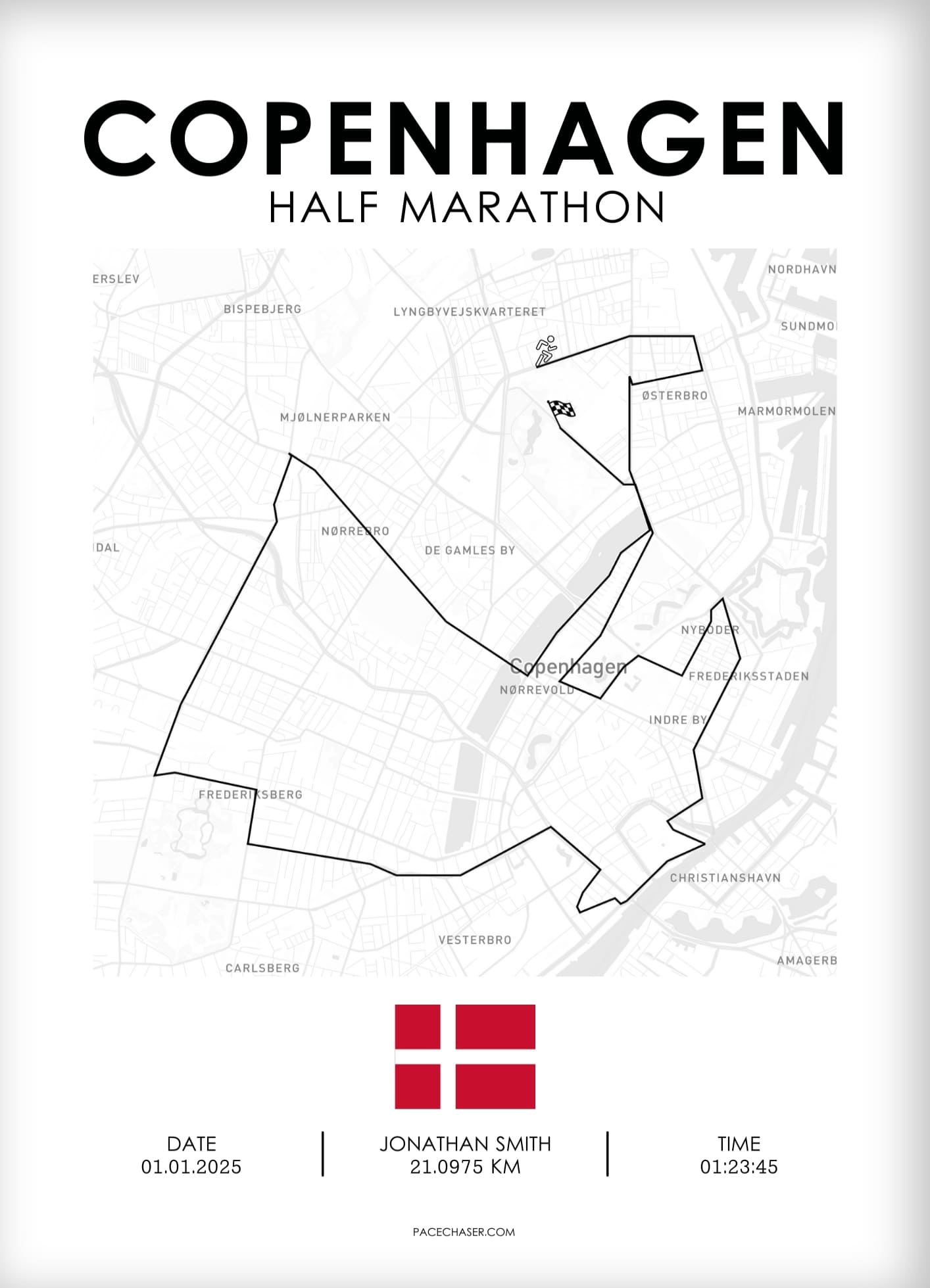 Halbmarathon Kopenhagen Poster -  bis 2024