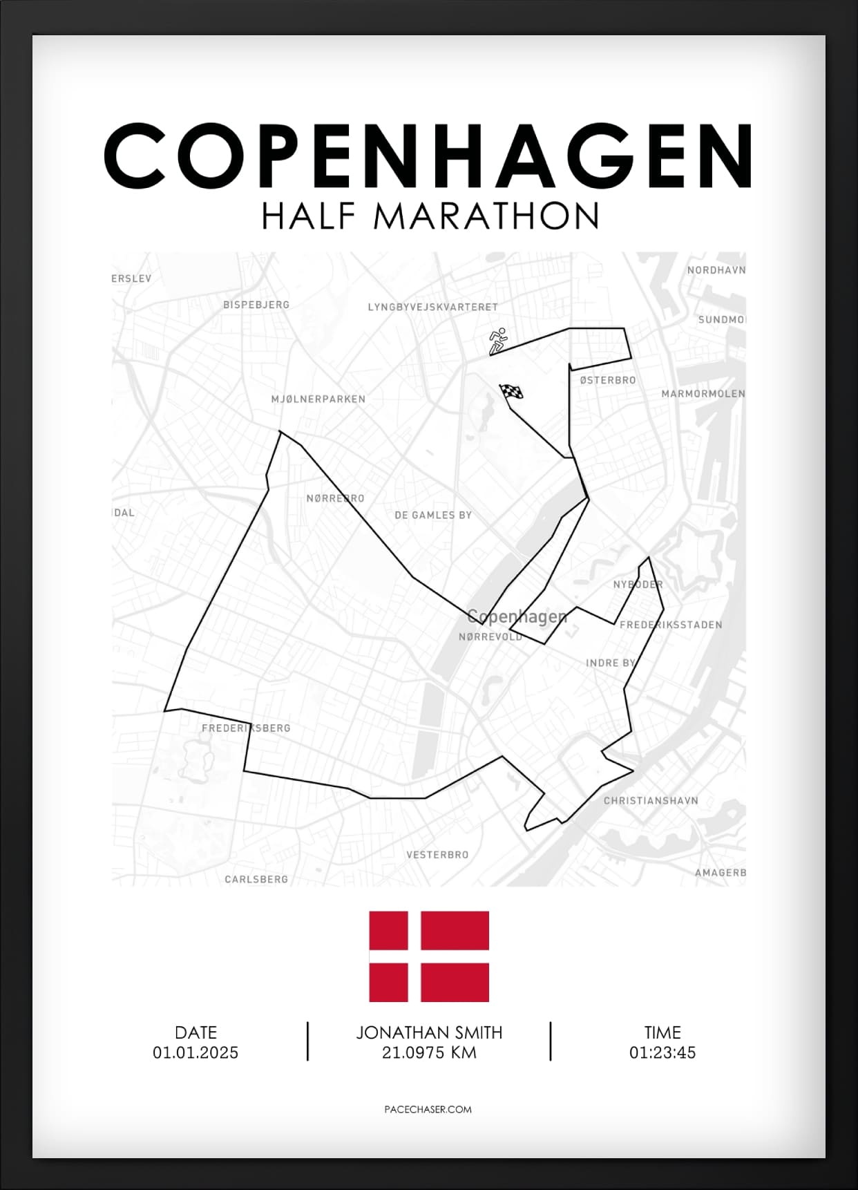 Halbmarathon Kopenhagen Poster -  bis 2024