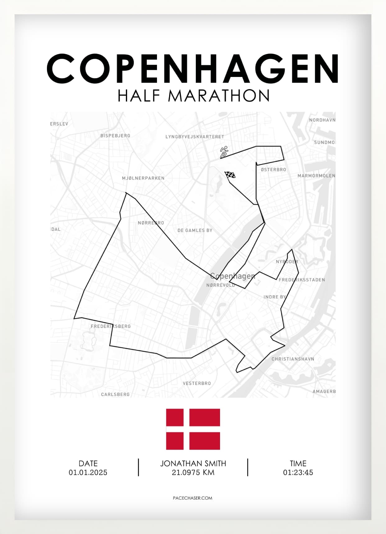 Halbmarathon Kopenhagen Poster -  bis 2024