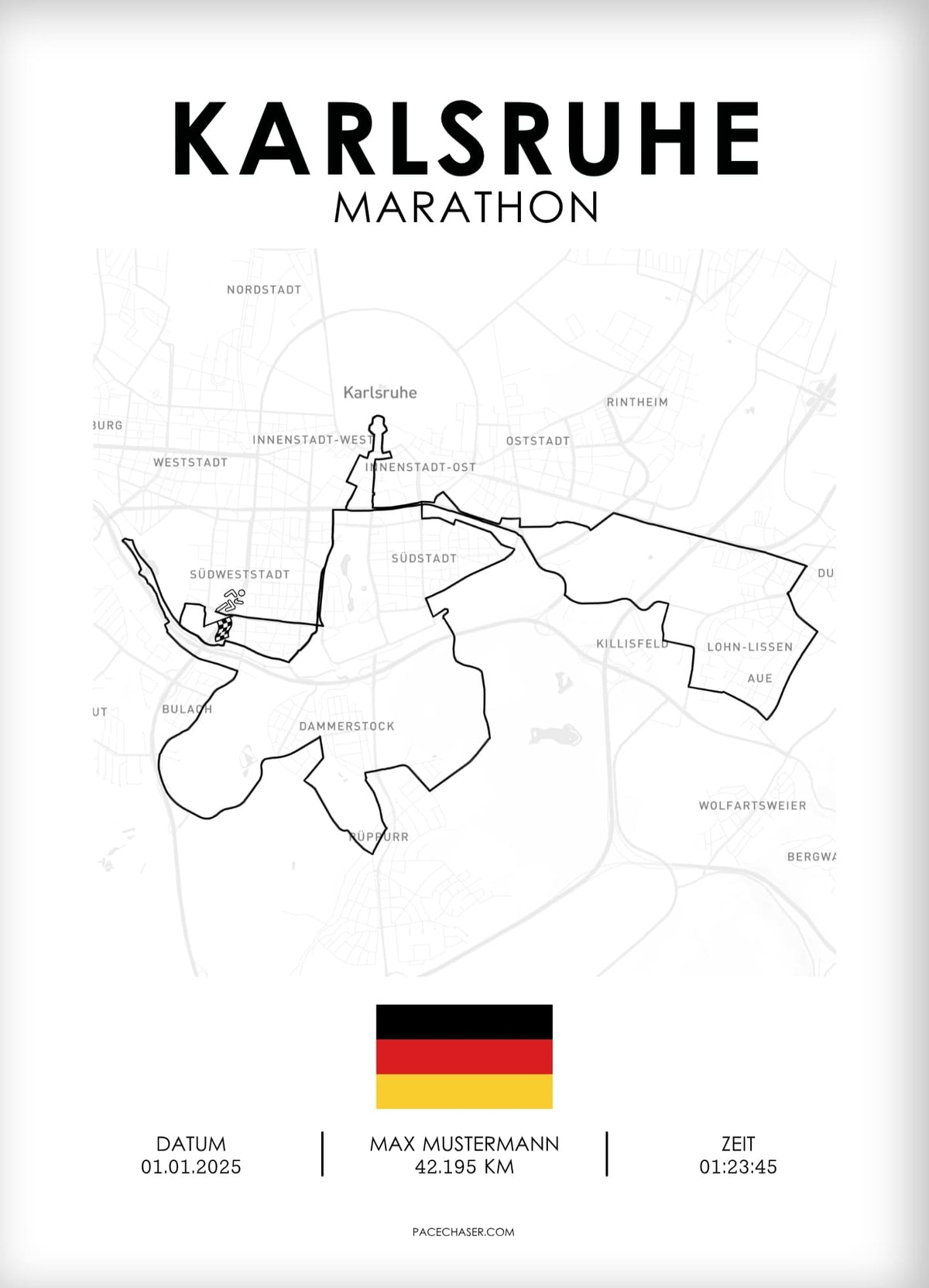 Karlsruhe Laufposter (Marathon / Halbmarathon)