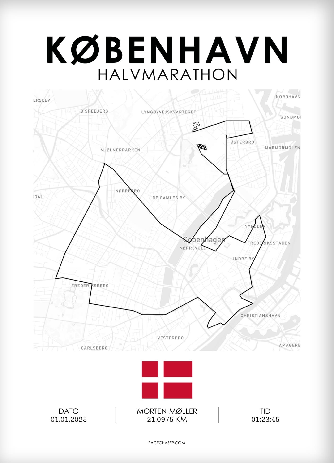 Halbmarathon Kopenhagen Poster -  bis 2024