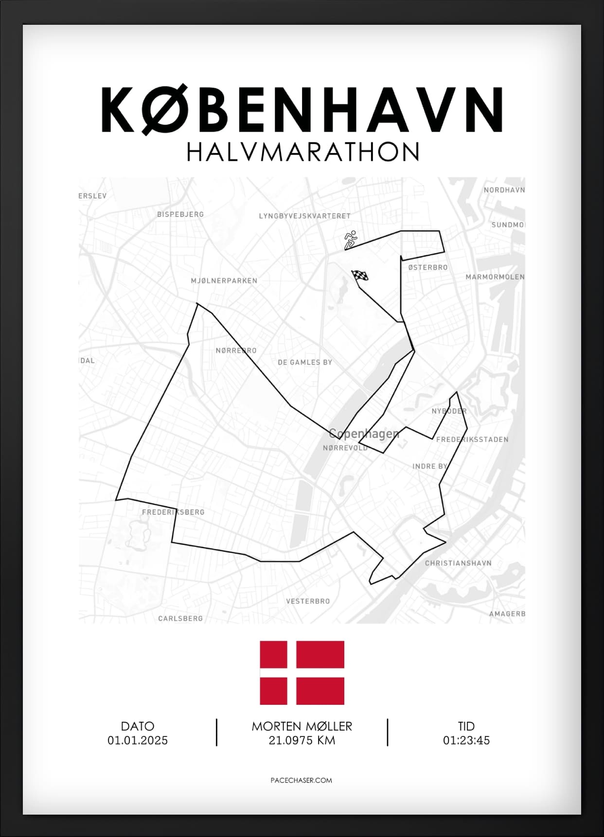 Halbmarathon Kopenhagen Poster -  bis 2024