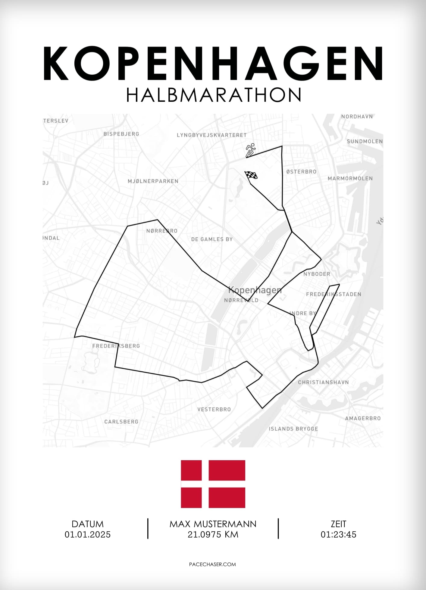 Halbmarathon Kopenhagen Poster - ab 2025