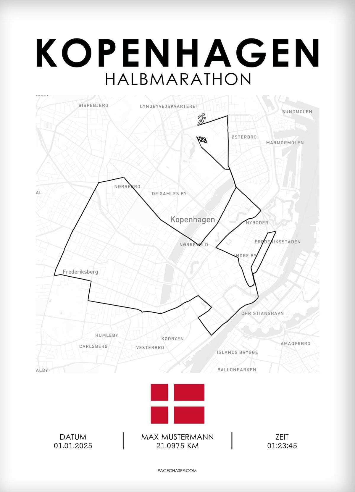 Halbmarathon Kopenhagen Poster - ab 2025