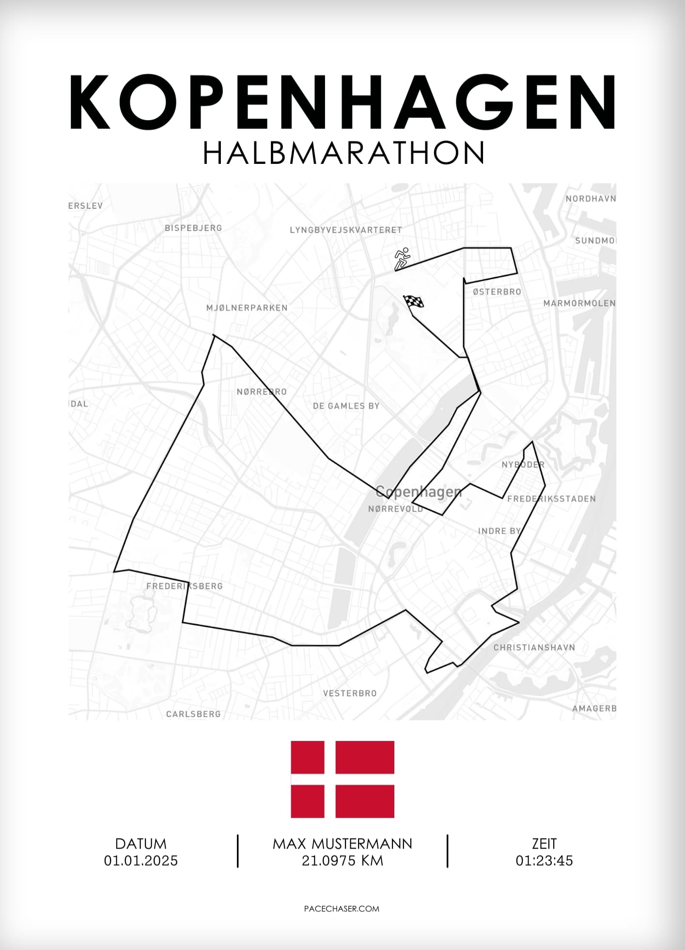 Halbmarathon Kopenhagen Poster -  bis 2024