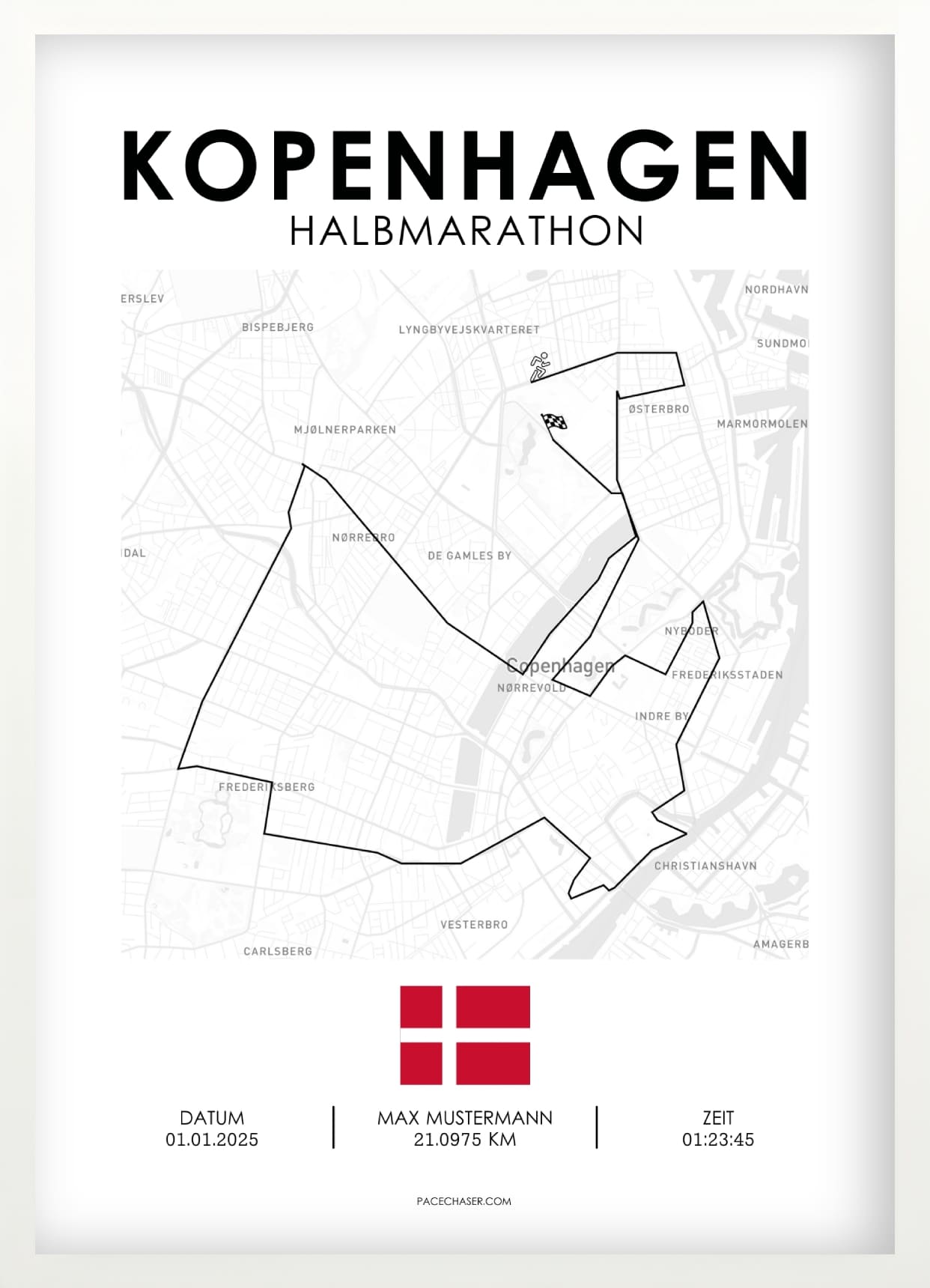 Halbmarathon Kopenhagen Poster -  bis 2024