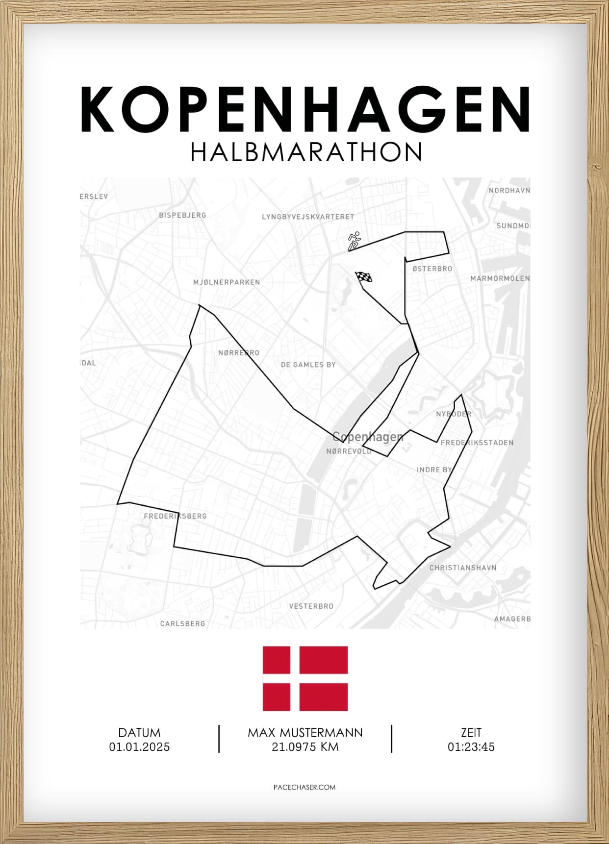 Halbmarathon Kopenhagen Poster -  bis 2024
