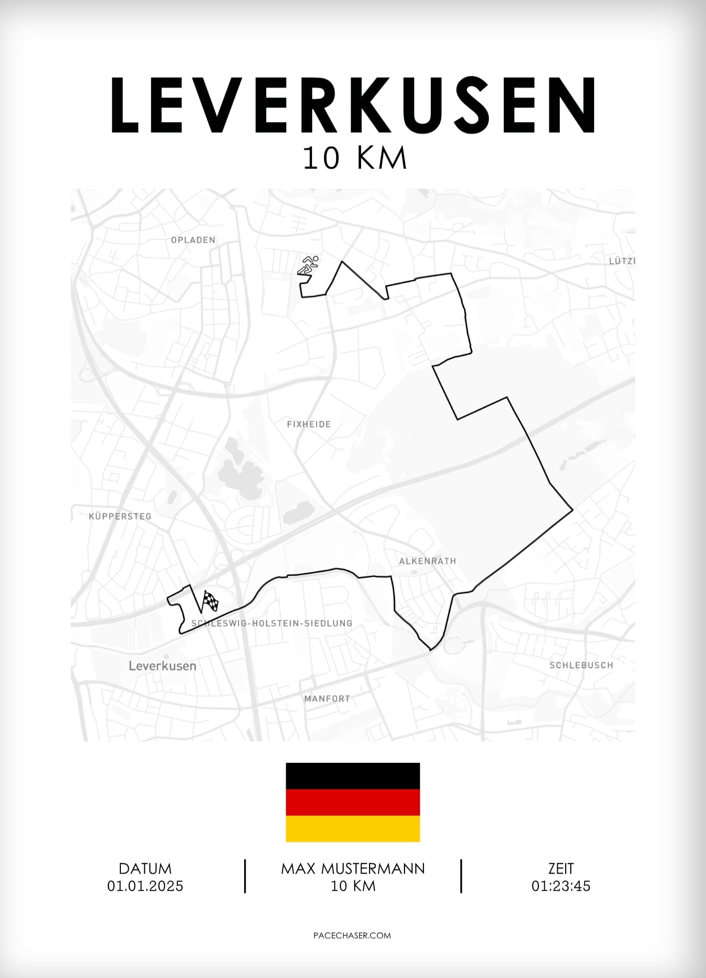 Leverkusen Halbmarathon / 10 km / 5 km Laufposter