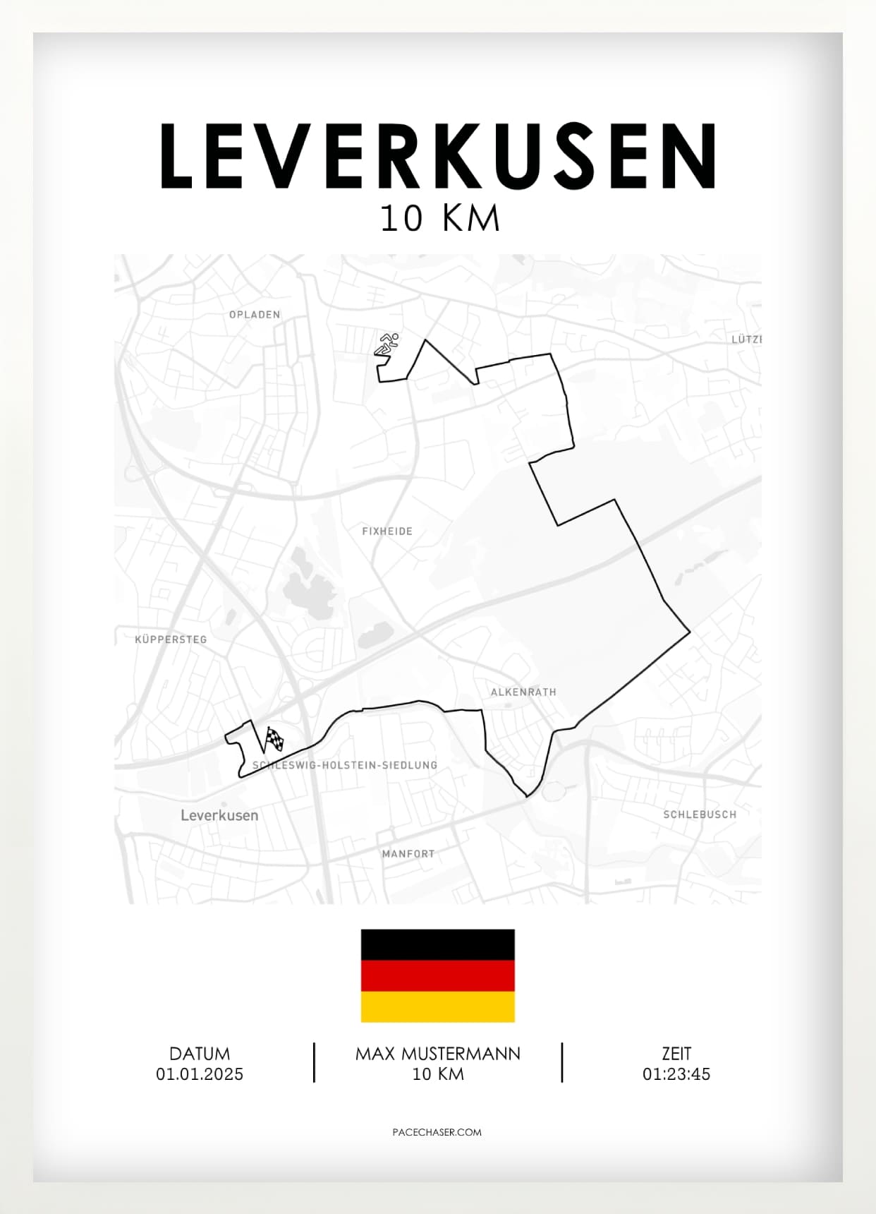 Leverkusen Halbmarathon / 10 km / 5 km Laufposter
