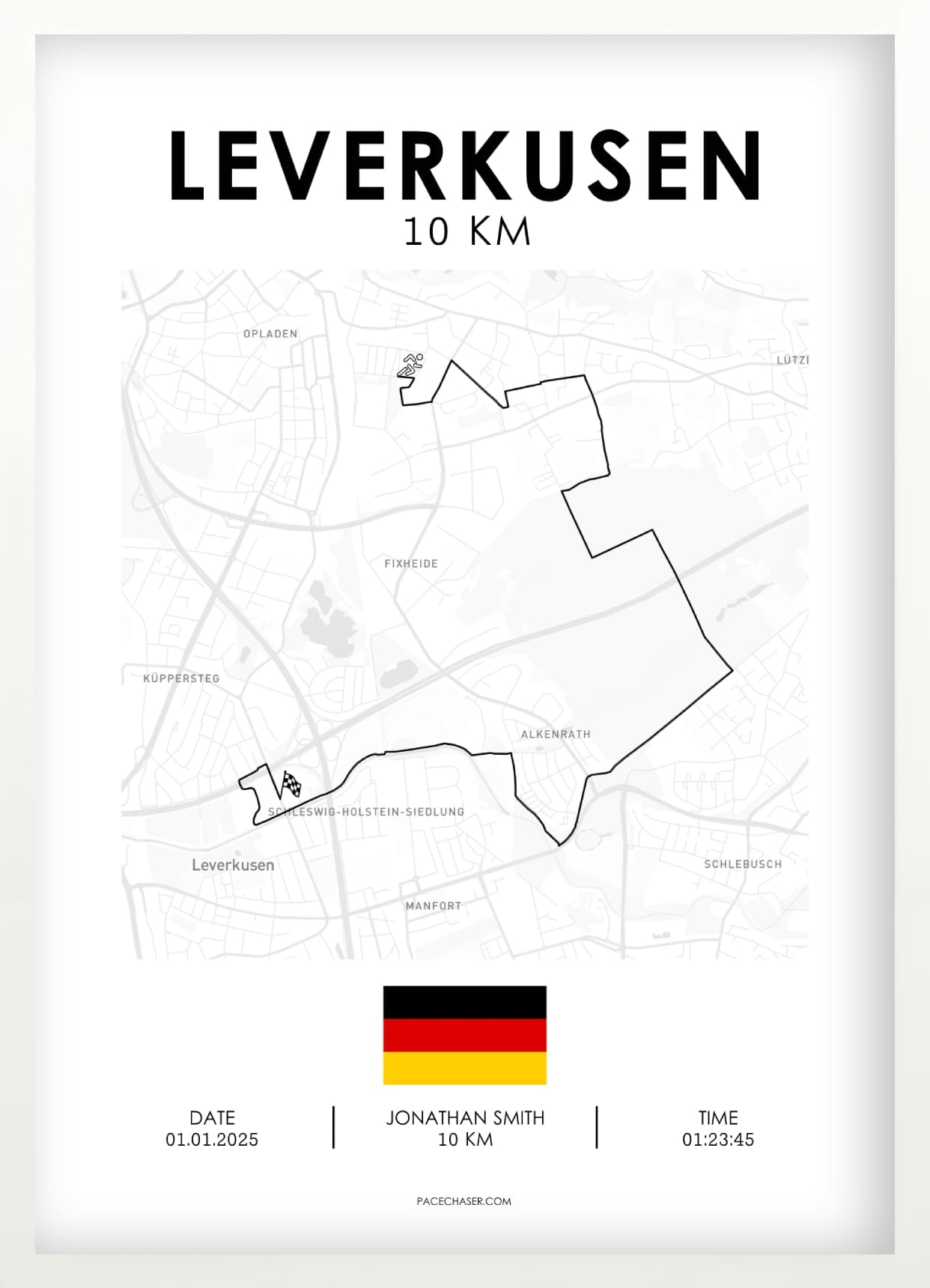 Leverkusen Halbmarathon / 10 km / 5 km Laufposter
