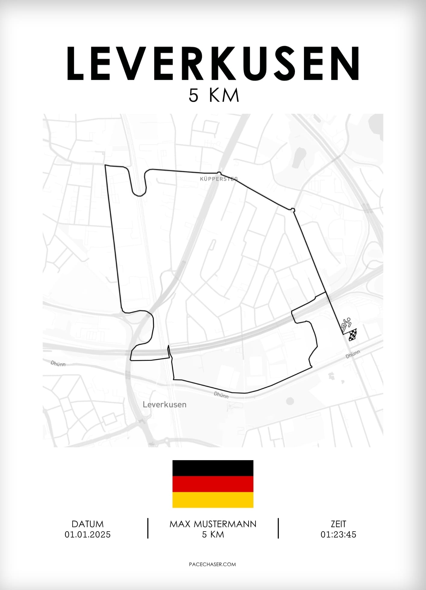 Leverkusen Halbmarathon / 10 km / 5 km Laufposter