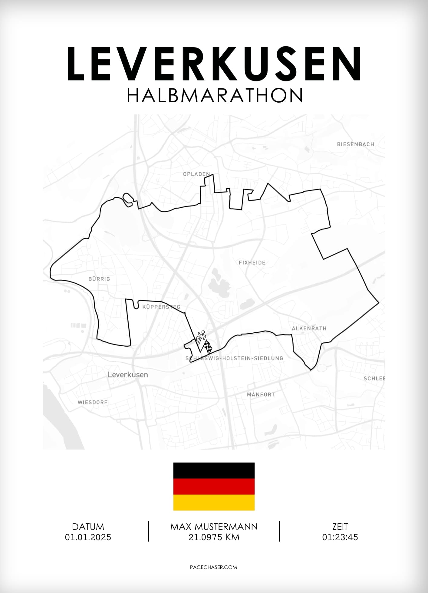 Leverkusen Halbmarathon / 10 km / 5 km Laufposter