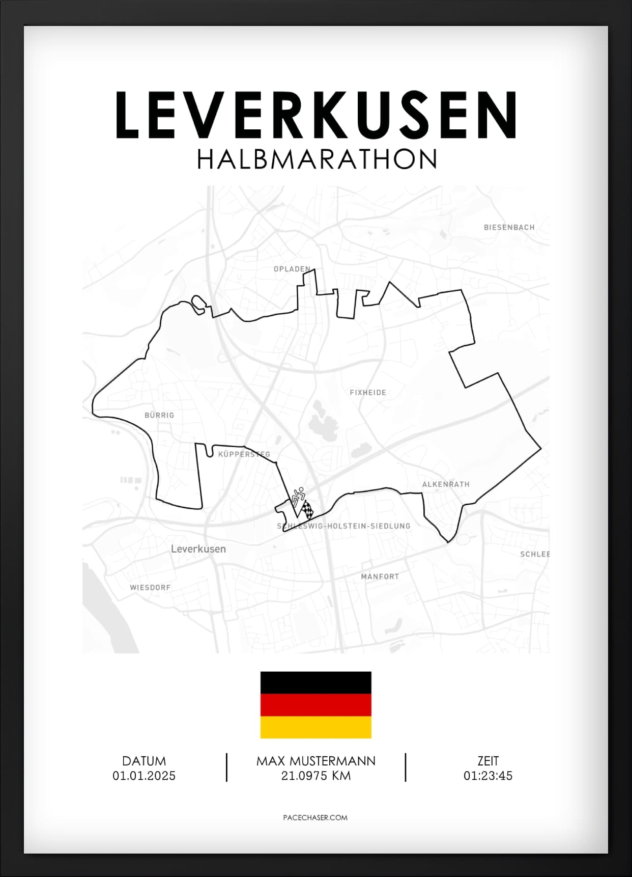 Leverkusen Halbmarathon / 10 km / 5 km Laufposter