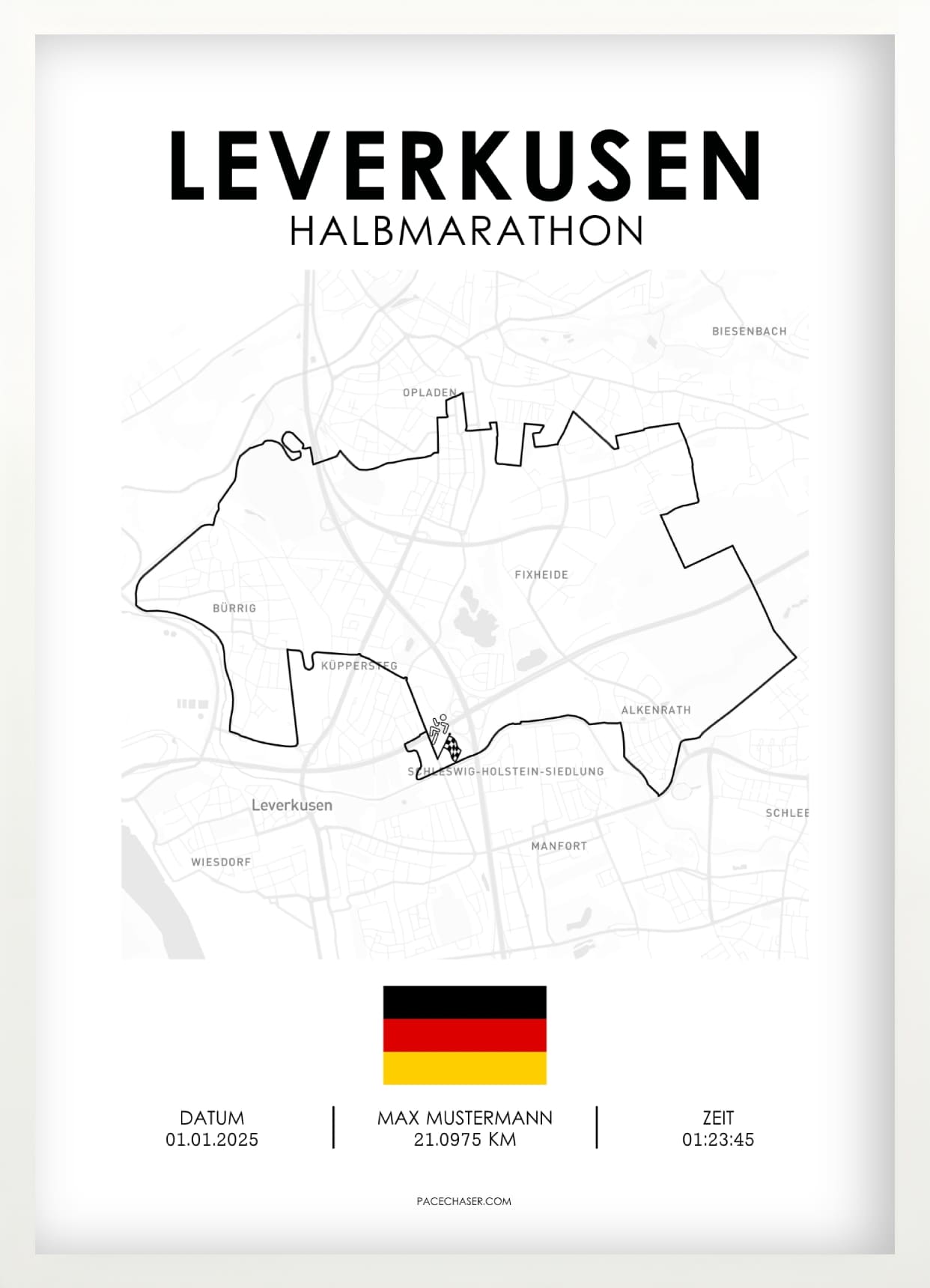 Leverkusen Halbmarathon / 10 km / 5 km Laufposter