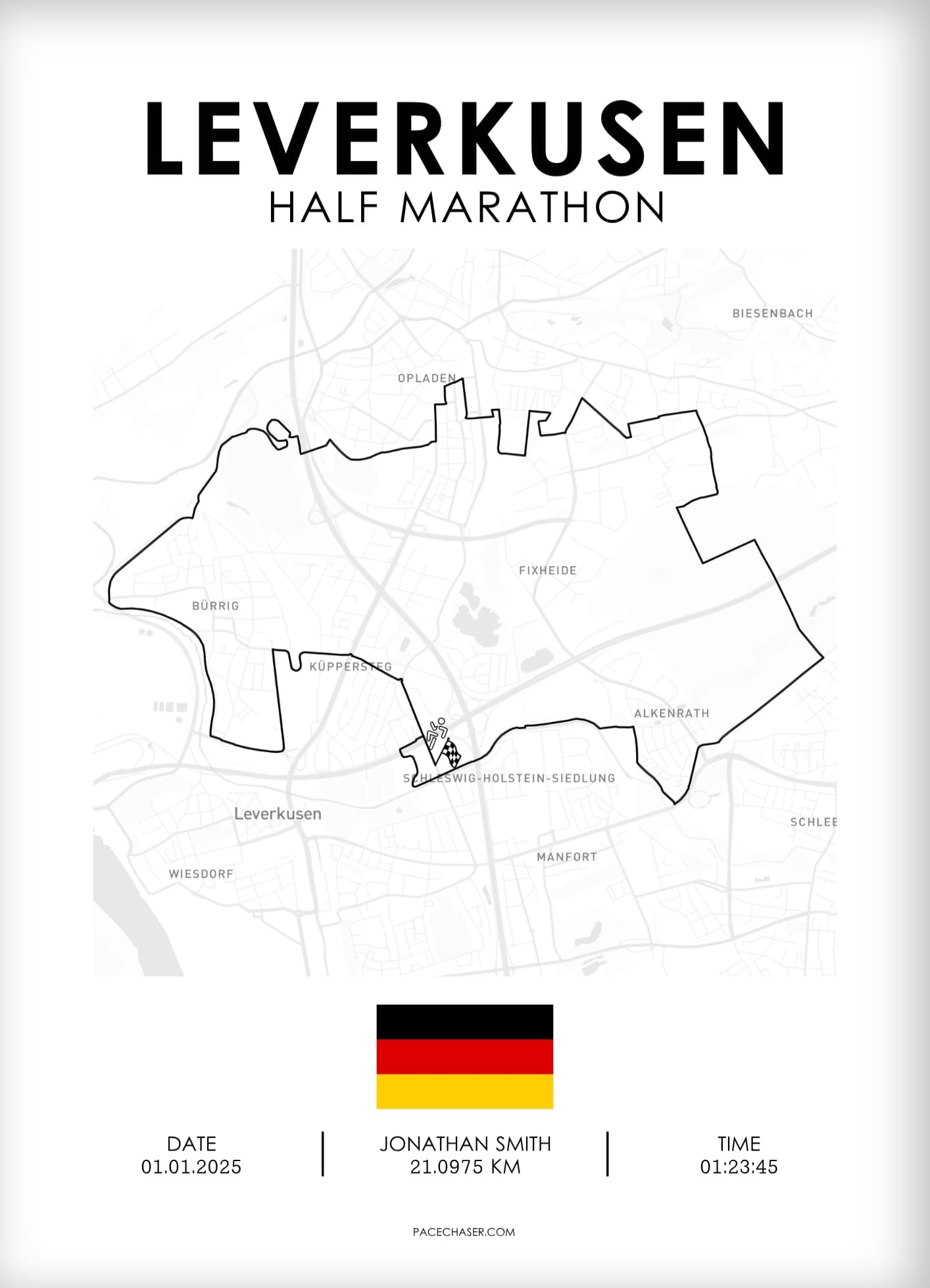 Leverkusen Halbmarathon / 10 km / 5 km Laufposter
