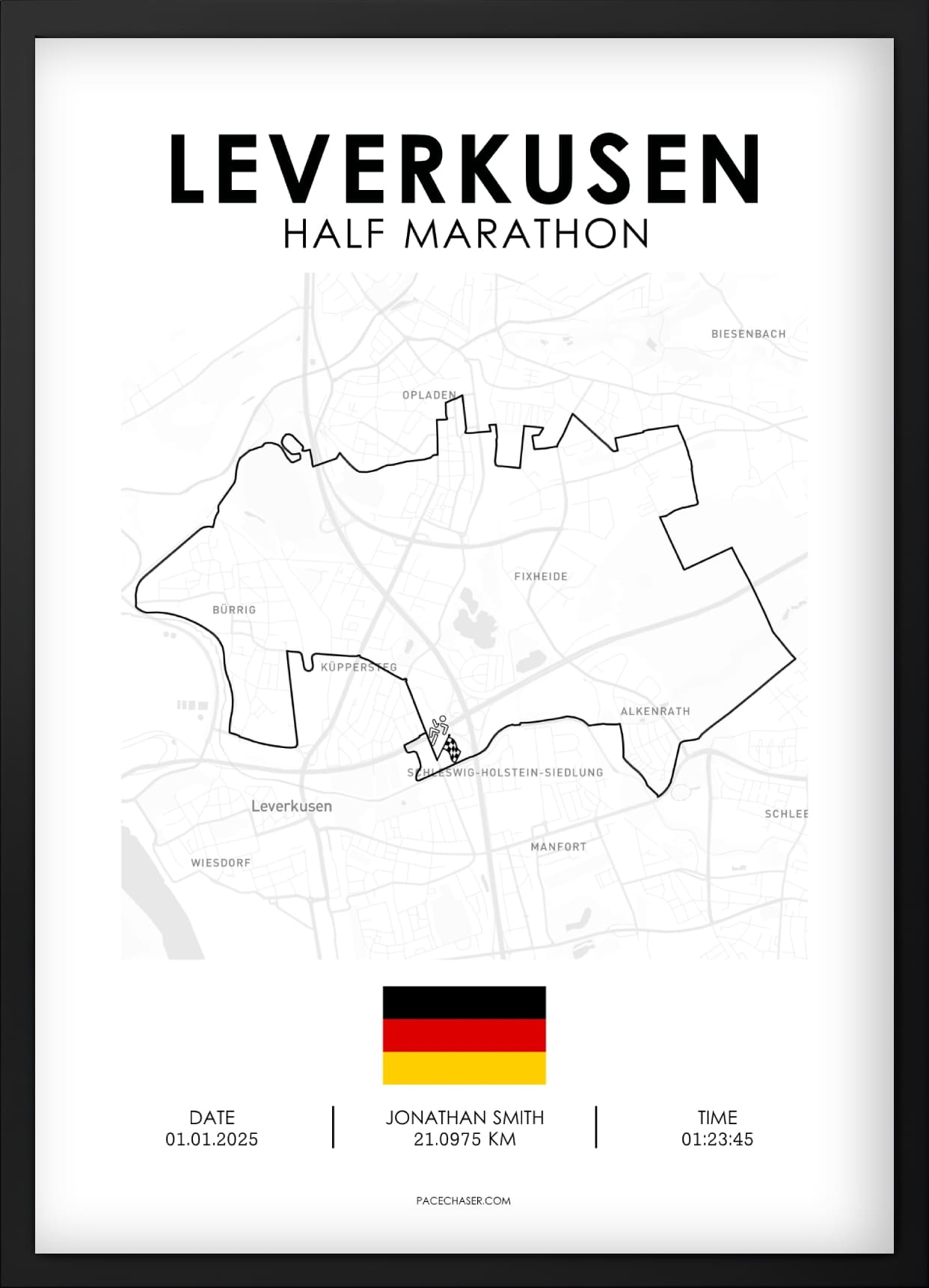 Leverkusen Halbmarathon / 10 km / 5 km Laufposter