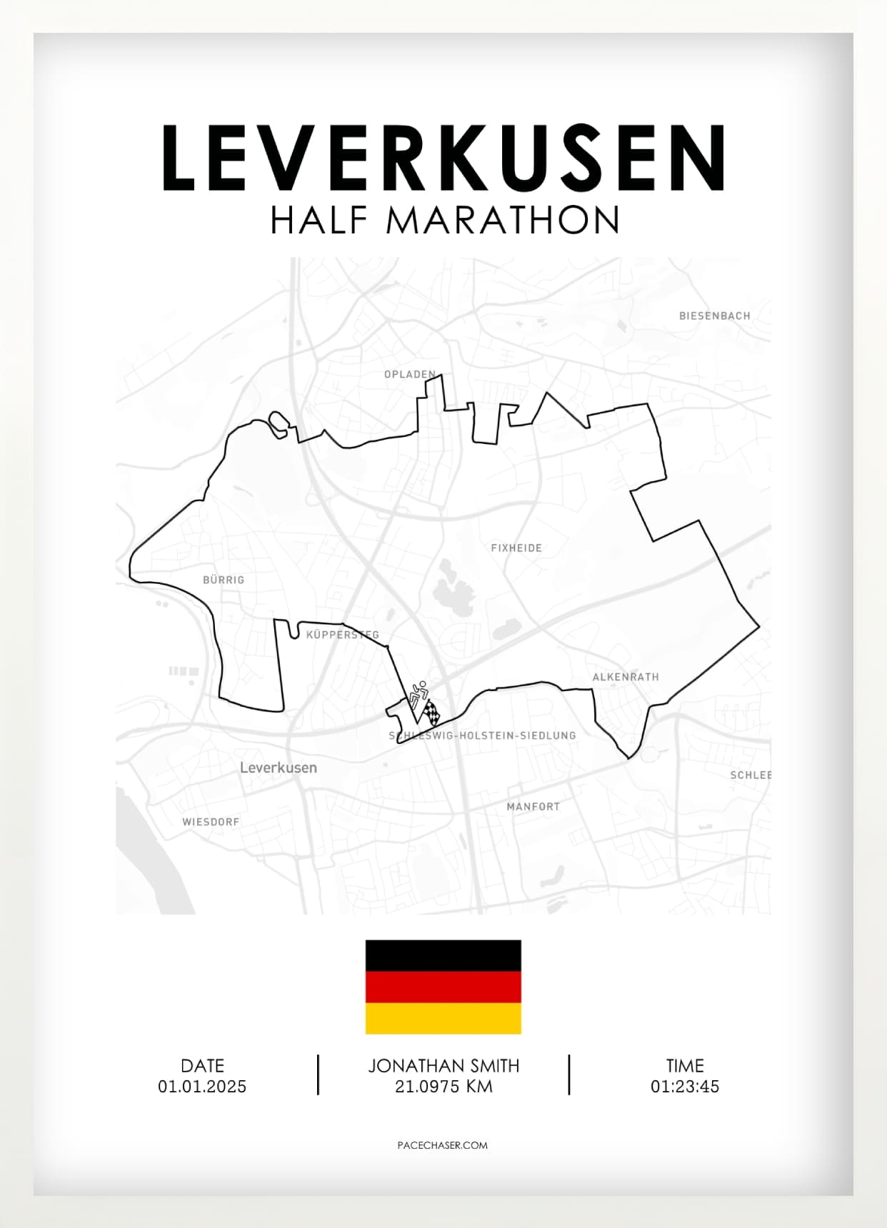 Leverkusen Halbmarathon / 10 km / 5 km Laufposter