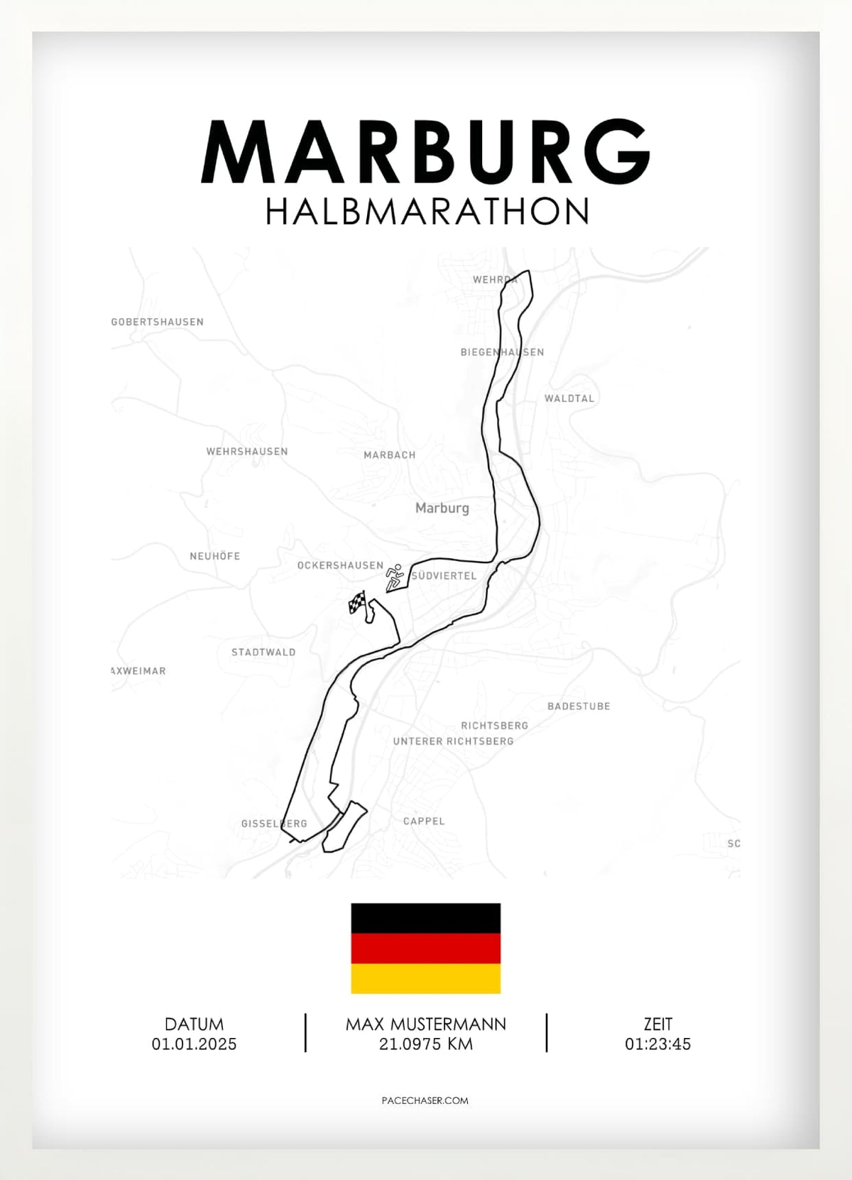 Marburg Marathon / Halbmarathon / 10 km Laufposter