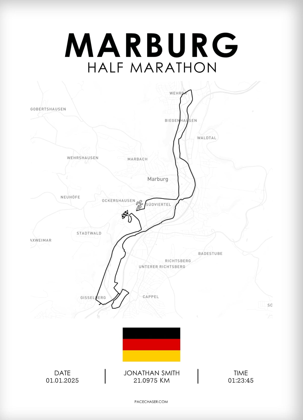 Marburg Marathon / Halbmarathon / 10 km Laufposter