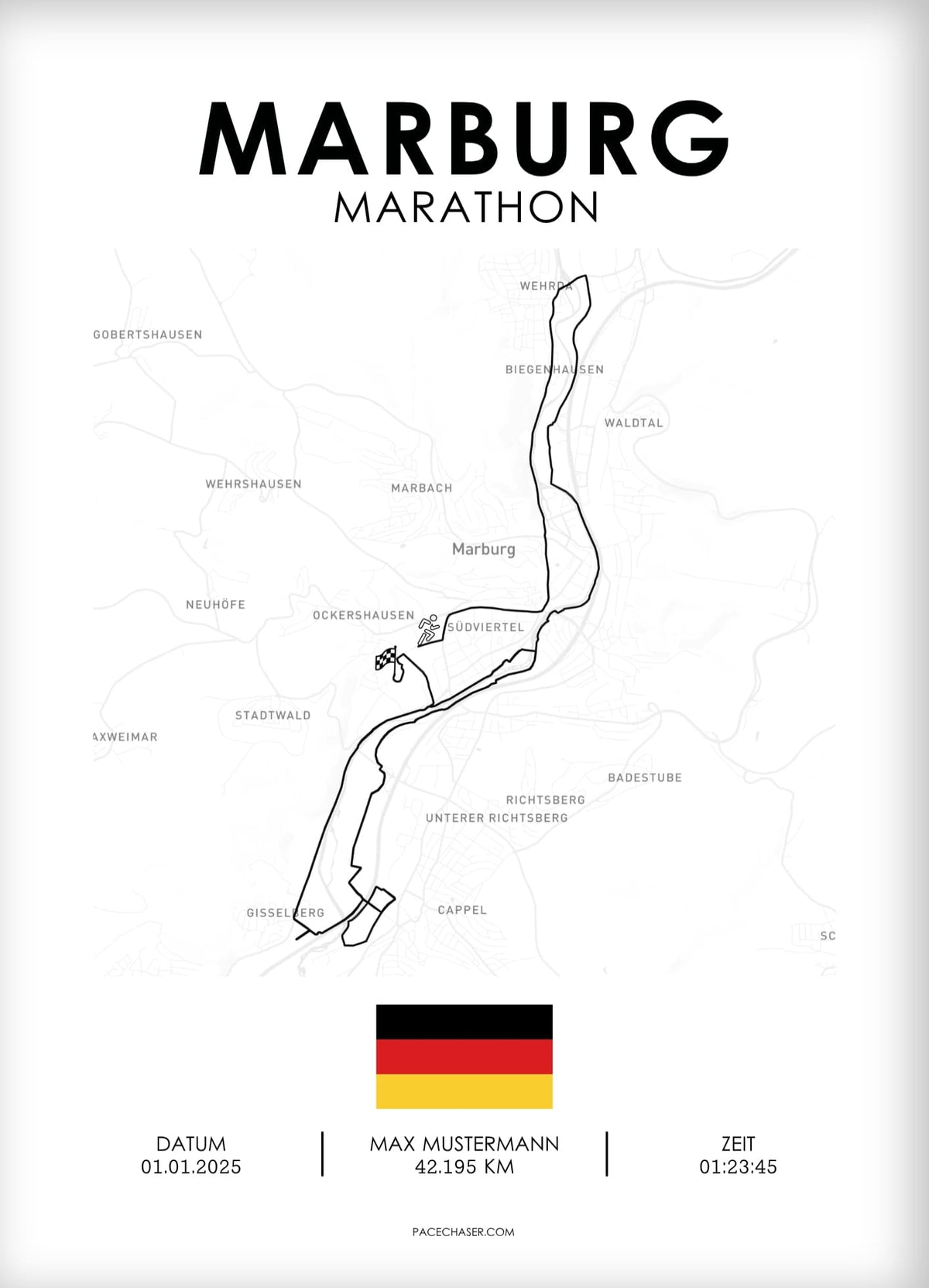 Marburg Marathon / Halbmarathon / 10 km Laufposter