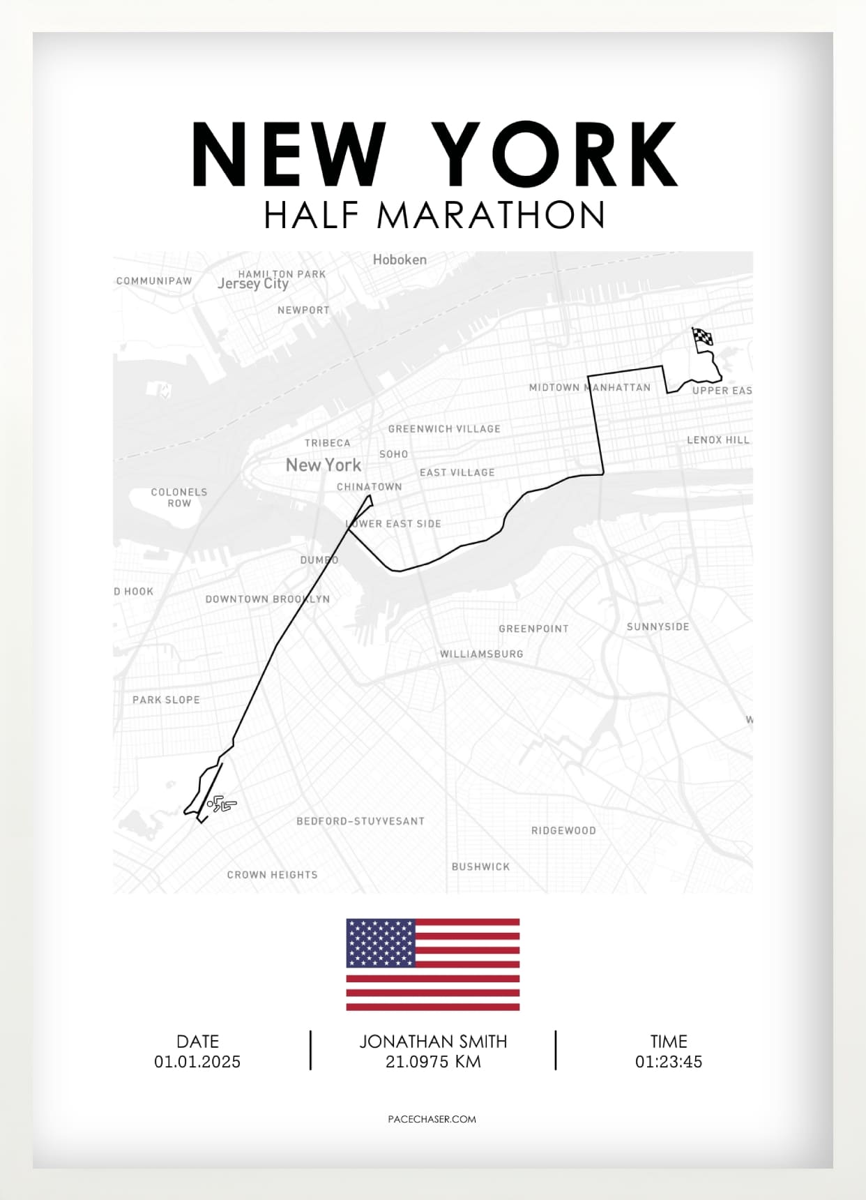 Halbmarathon New York Poster (bis 2025)